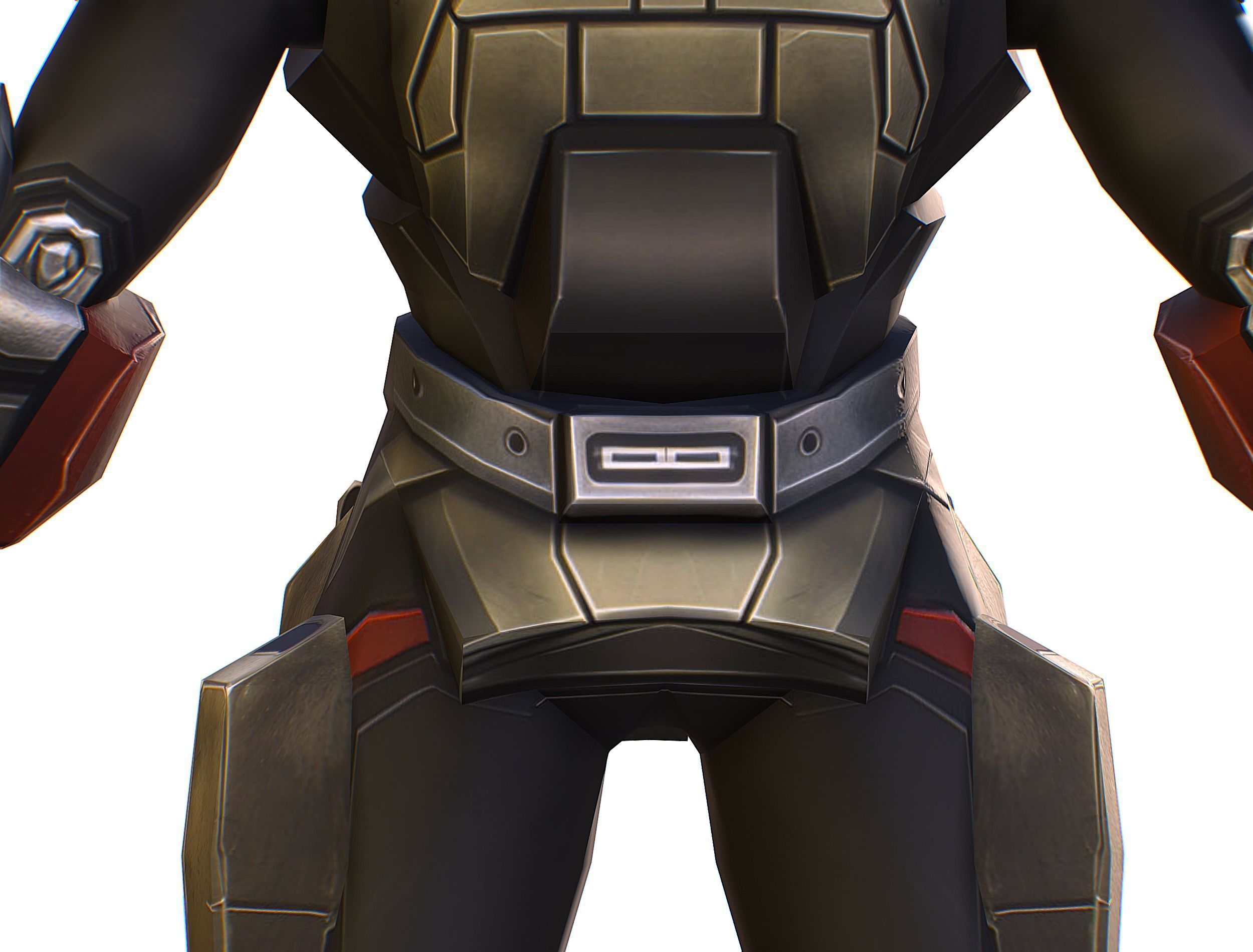 Cartoon Sci-Fi Cyborg Drone Sniper Soldier Low-poly 3D model_22