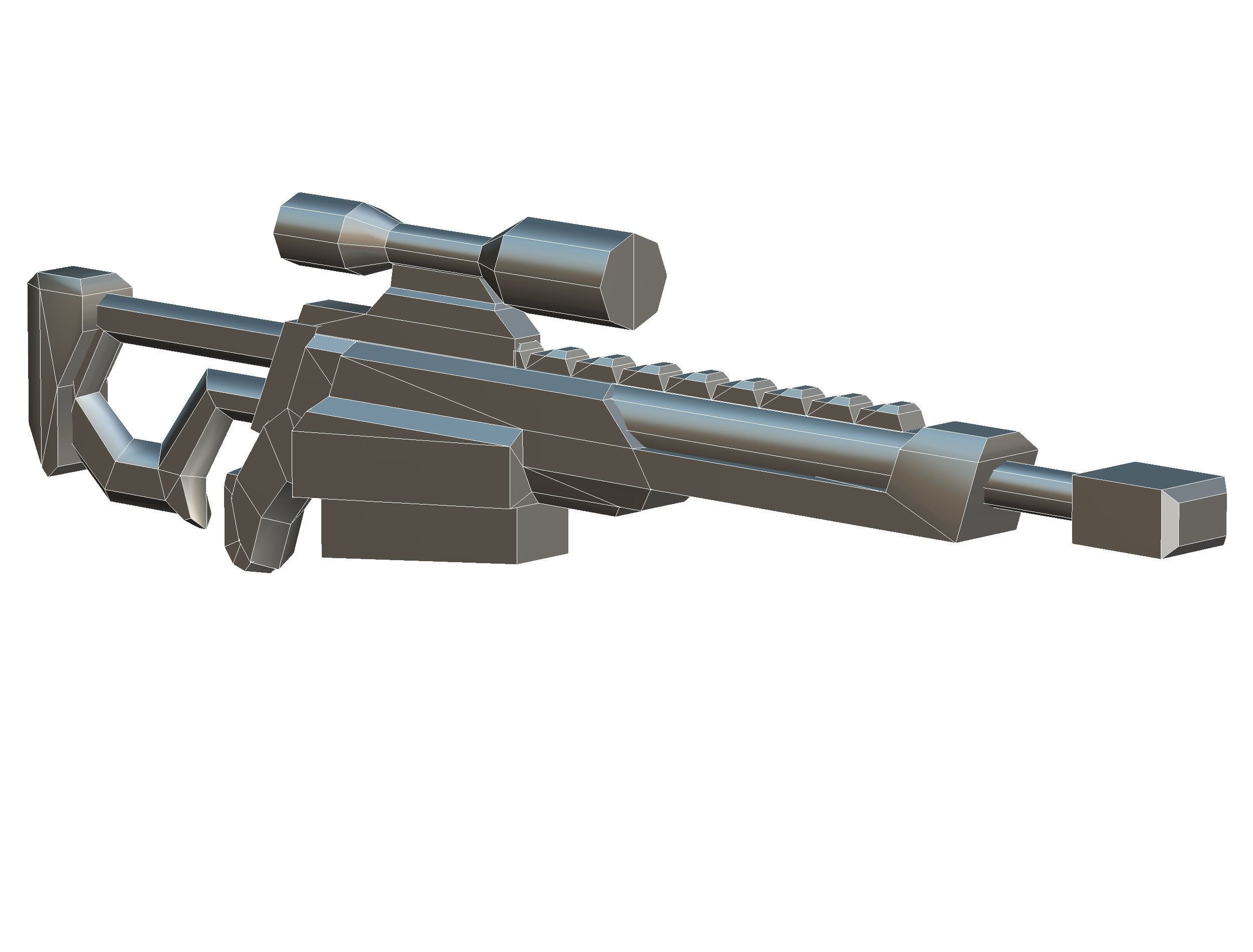 Cartoon Sci-Fi Cyborg Drone Sniper Soldier Low-poly 3D model_82