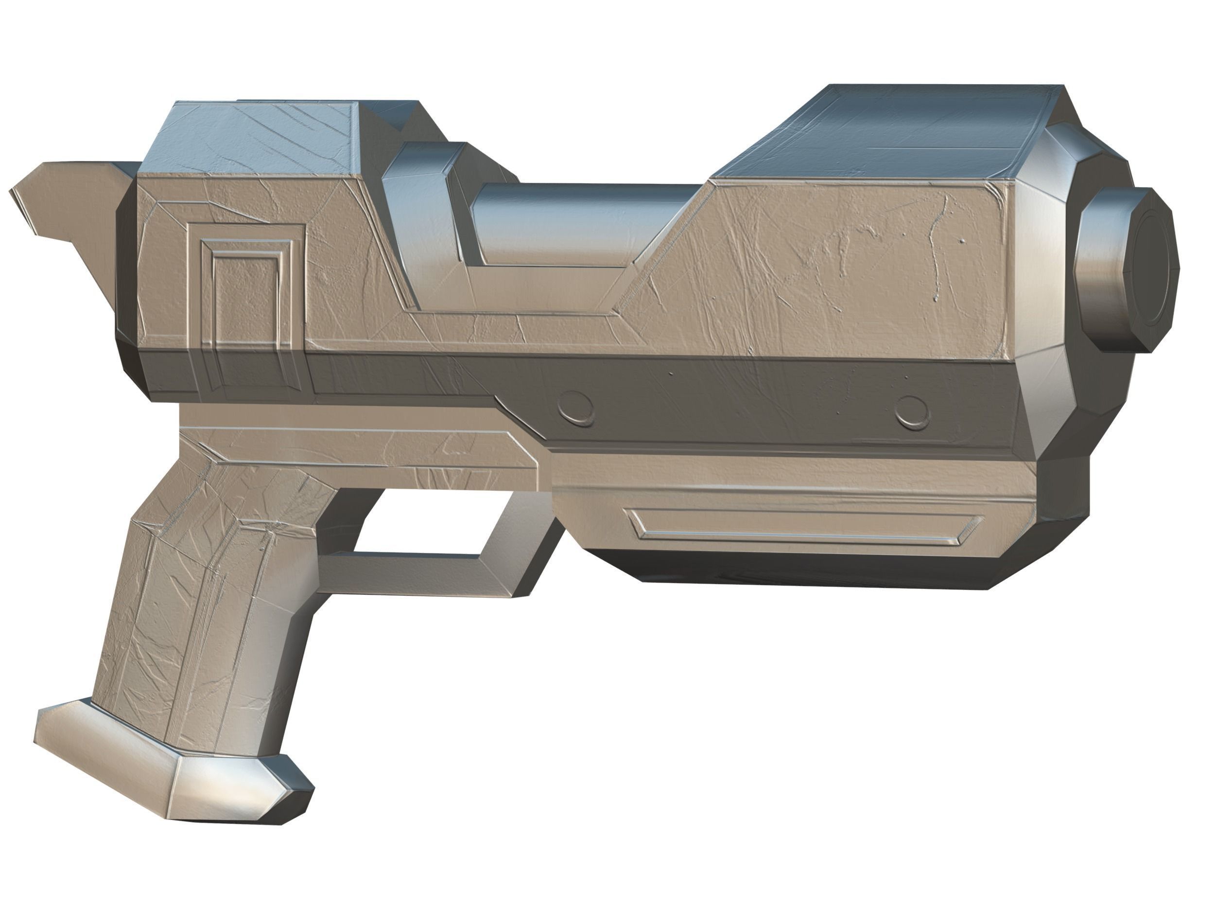 Cartoon Sci-Fi Cyborg Drone Sniper Soldier Low-poly 3D model_55