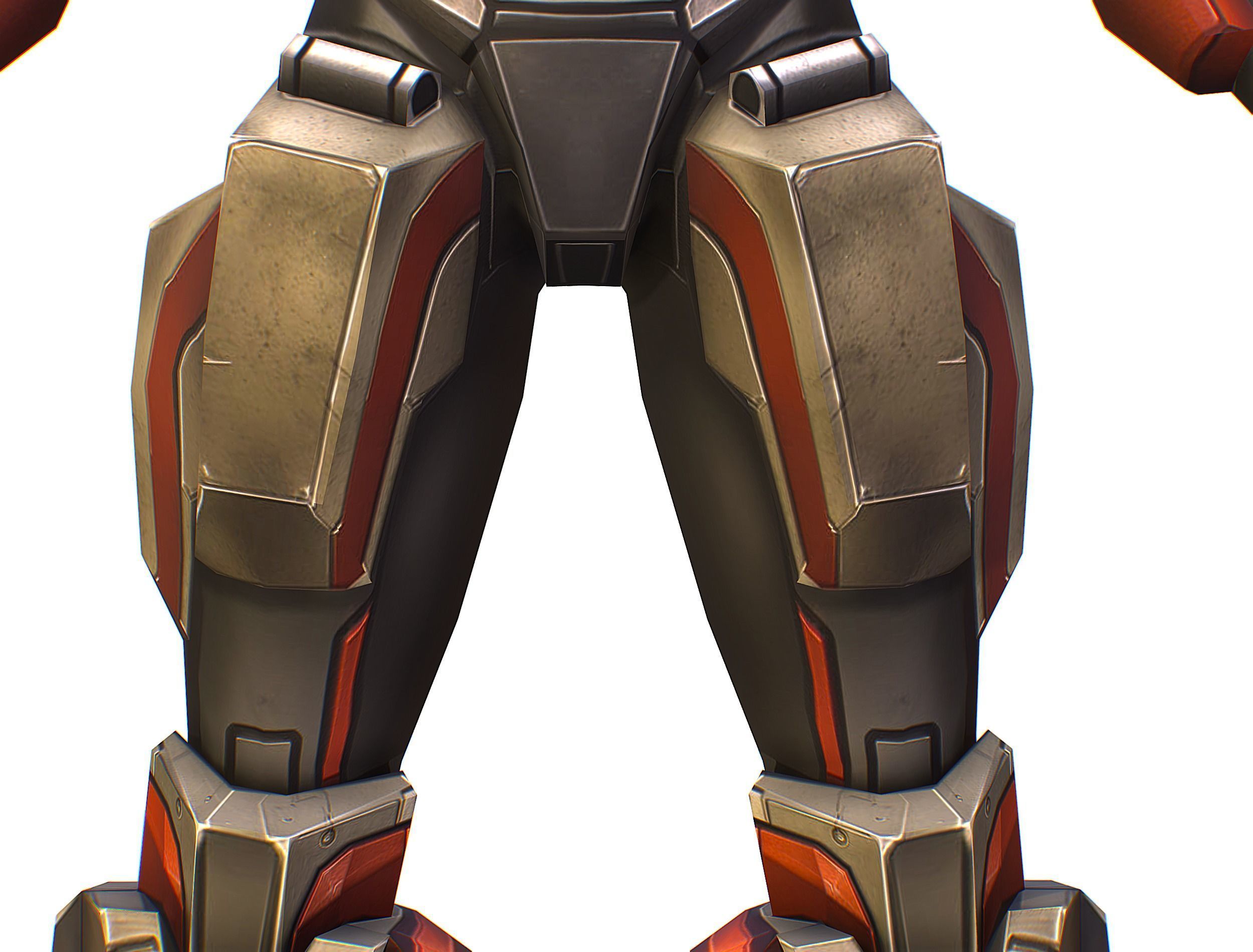 Cartoon Sci-Fi Cyborg Drone Sniper Soldier Low-poly 3D model_19