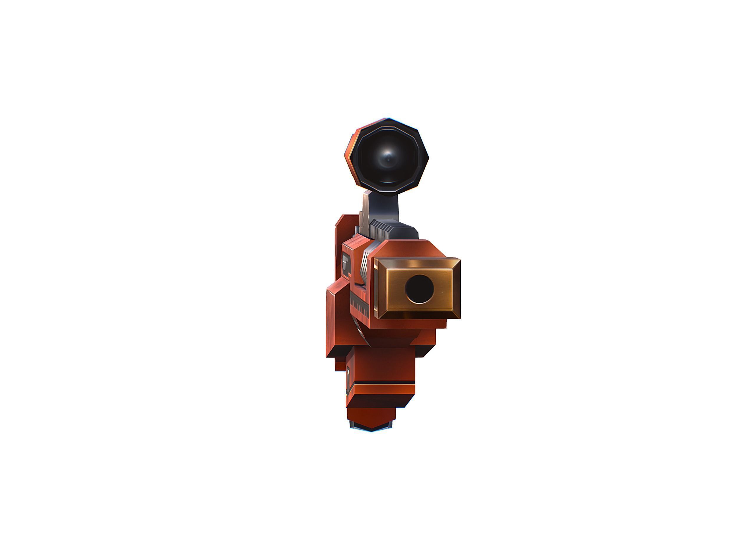 Cartoon Sci-Fi Cyborg Drone Sniper Soldier Low-poly 3D model_61