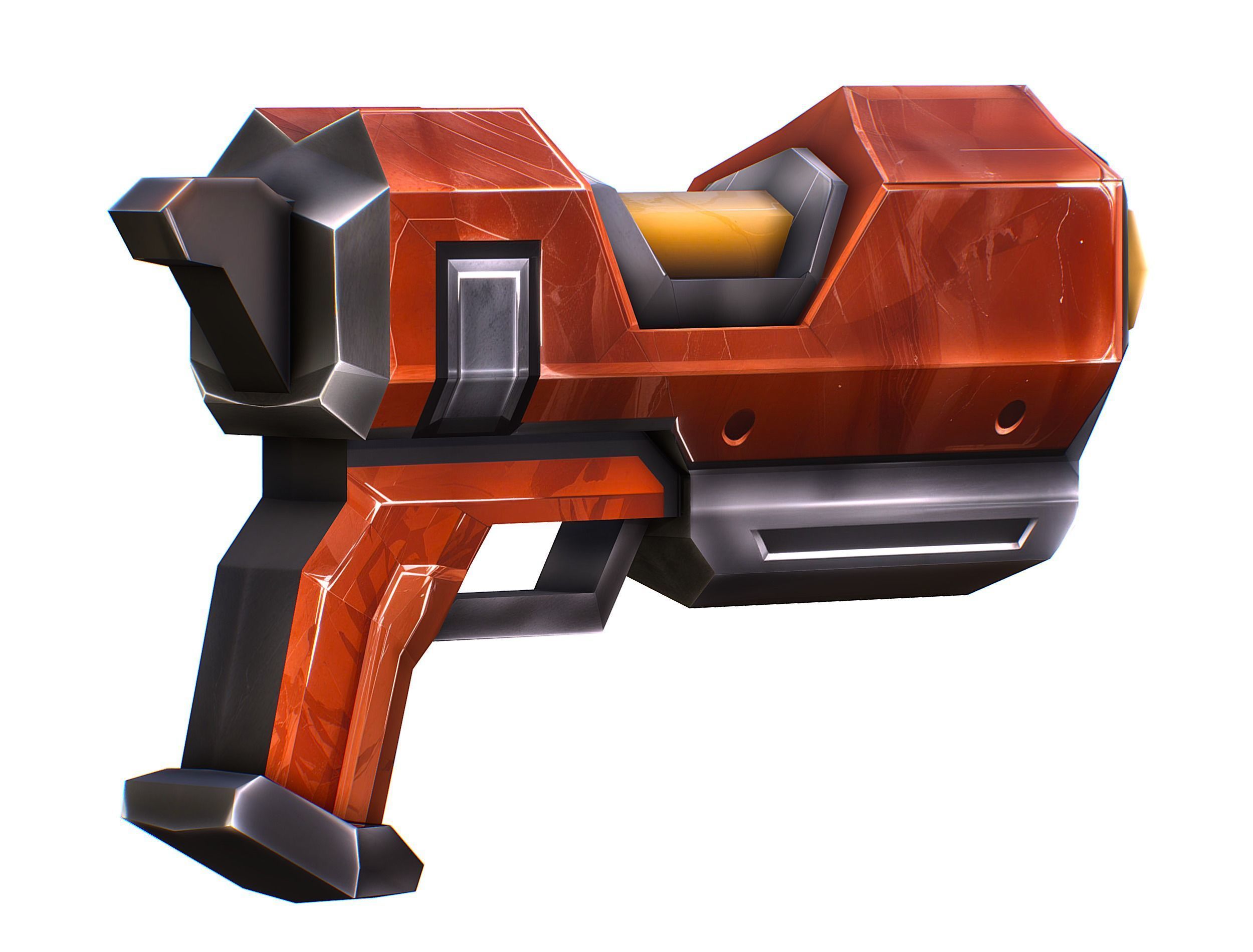 Cartoon Sci-Fi Cyborg Drone Sniper Soldier Low-poly 3D model_48