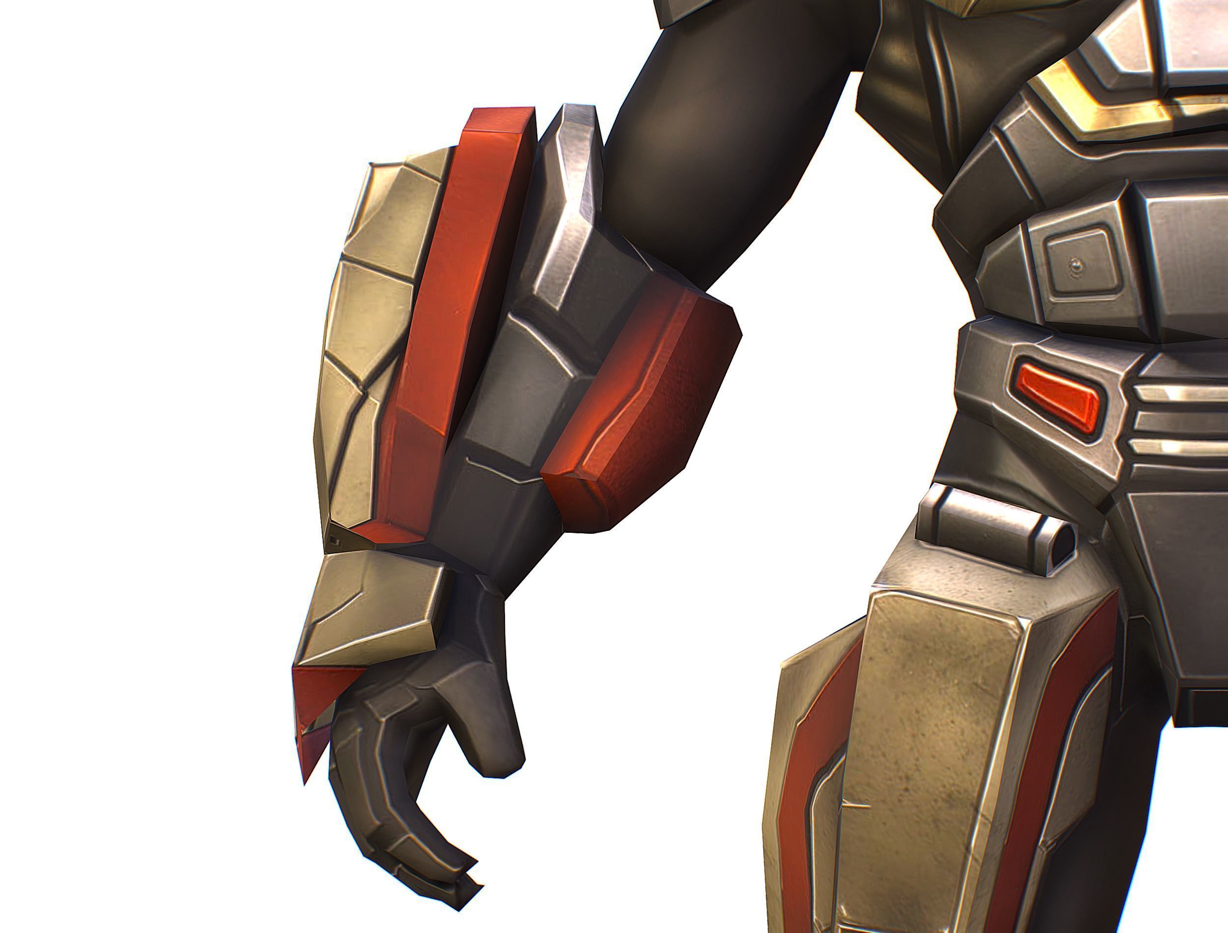 Cartoon Sci-Fi Cyborg Drone Sniper Soldier Low-poly 3D model_17