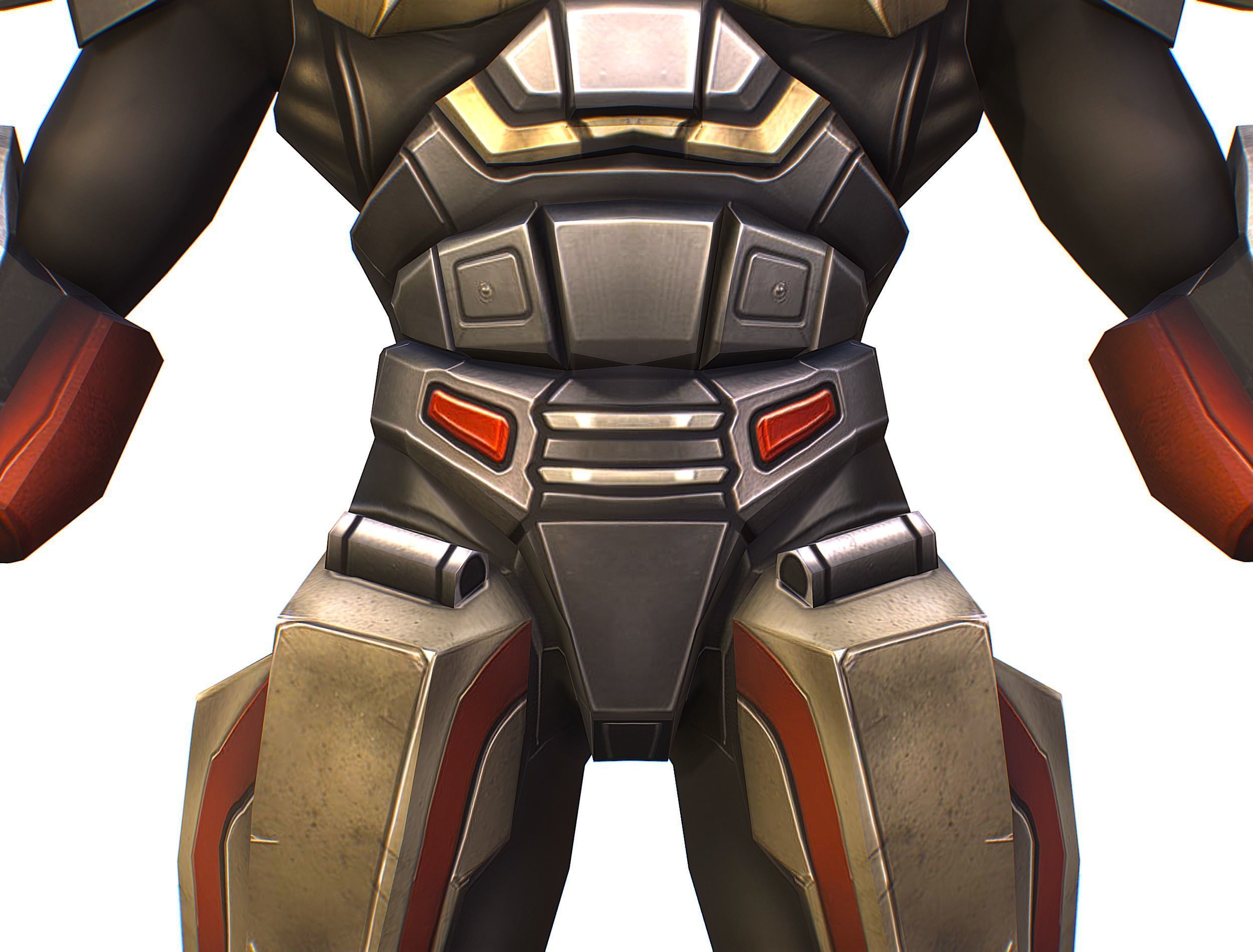 Cartoon Sci-Fi Cyborg Drone Sniper Soldier Low-poly 3D model_16