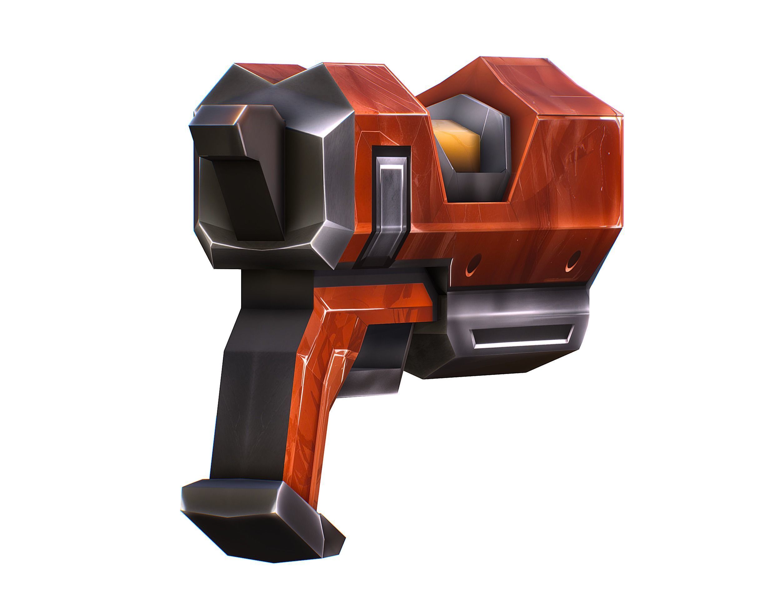 Cartoon Sci-Fi Cyborg Drone Sniper Soldier Low-poly 3D model_47