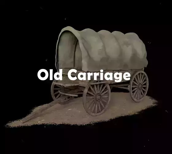 Old Carriage Realistic 3D Model