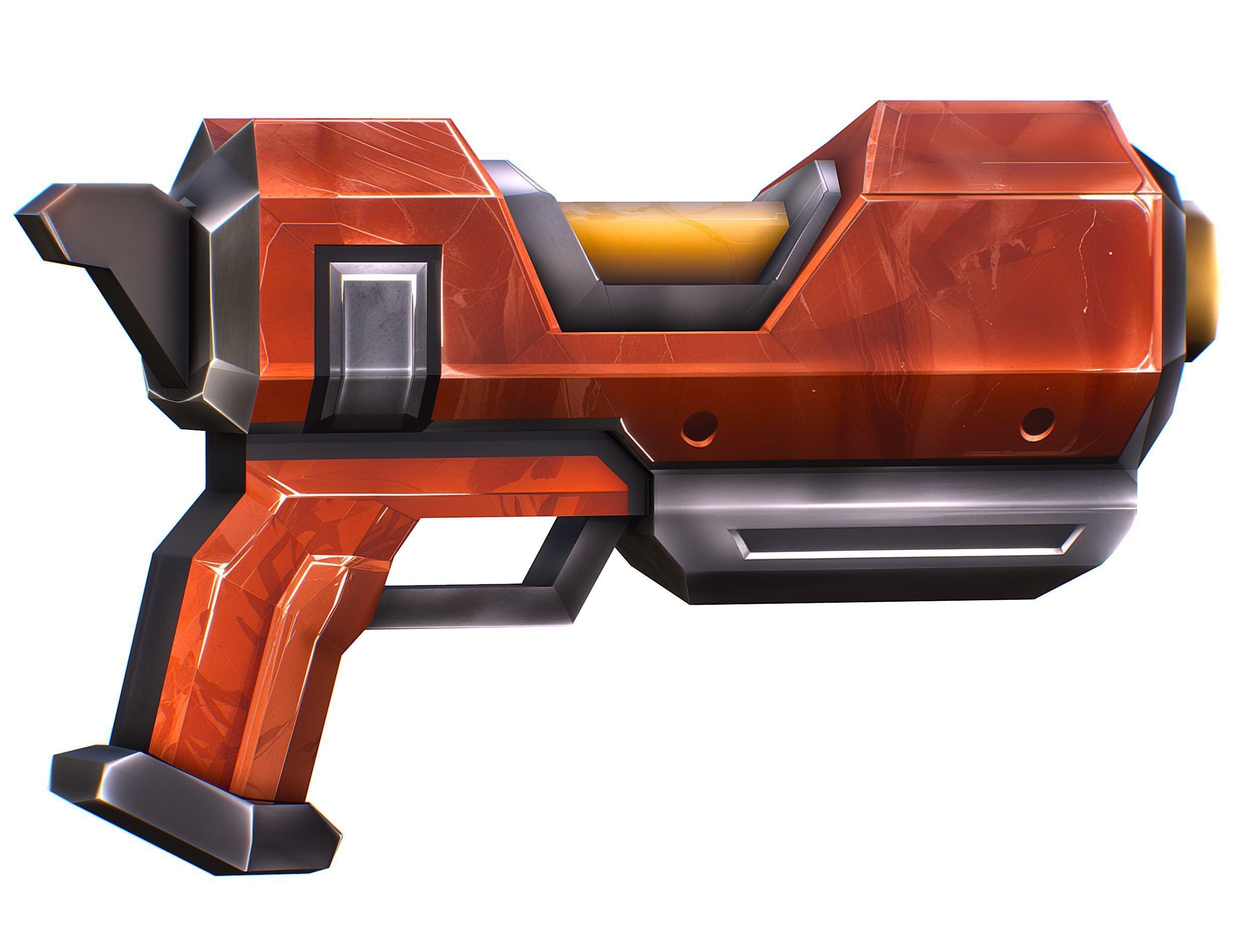 Cartoon Sci-Fi Cyborg Drone Heavy Machine Gunner Low-poly 3D model_48