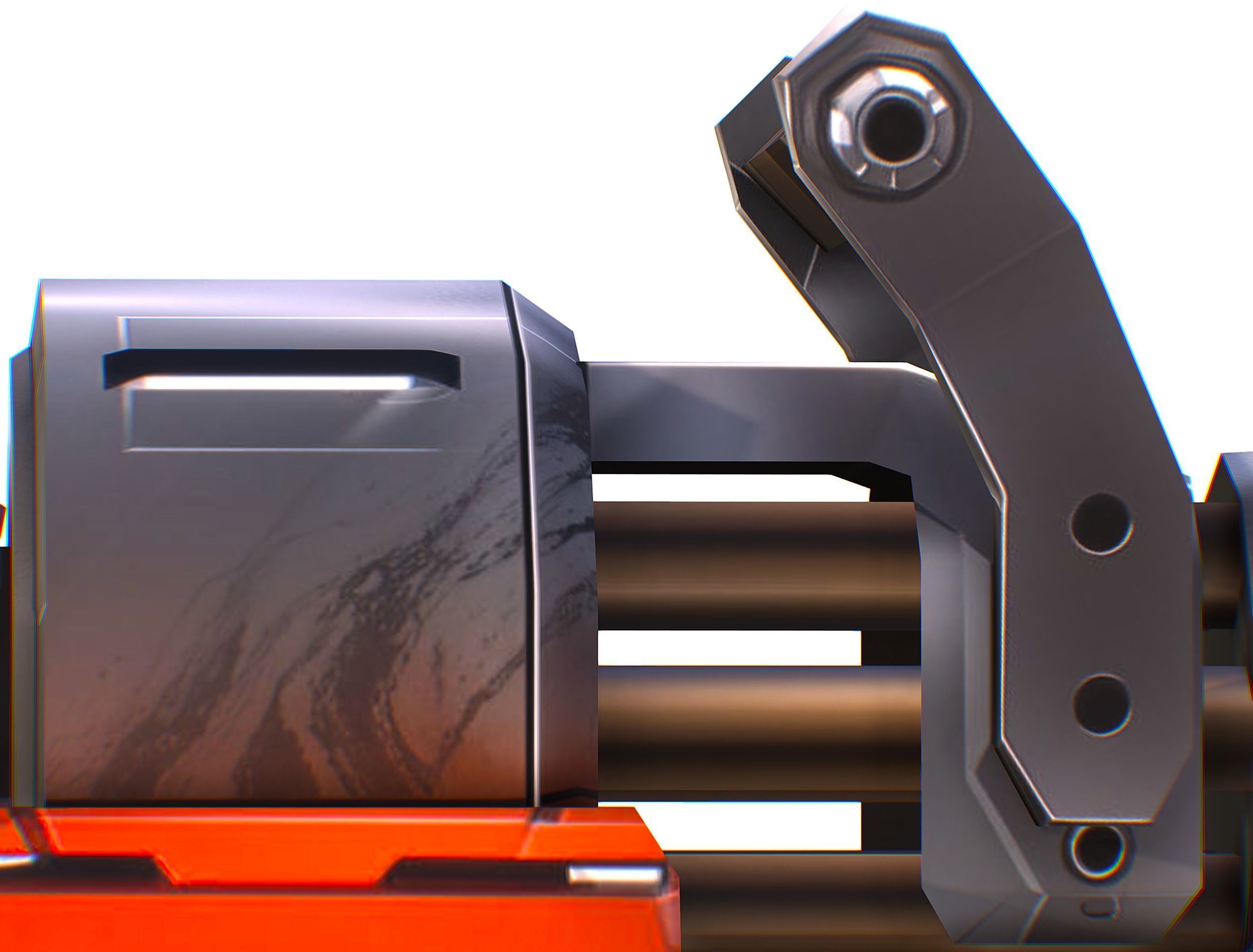 Cartoon Sci-Fi Cyborg Drone Heavy Machine Gunner Low-poly 3D model_73