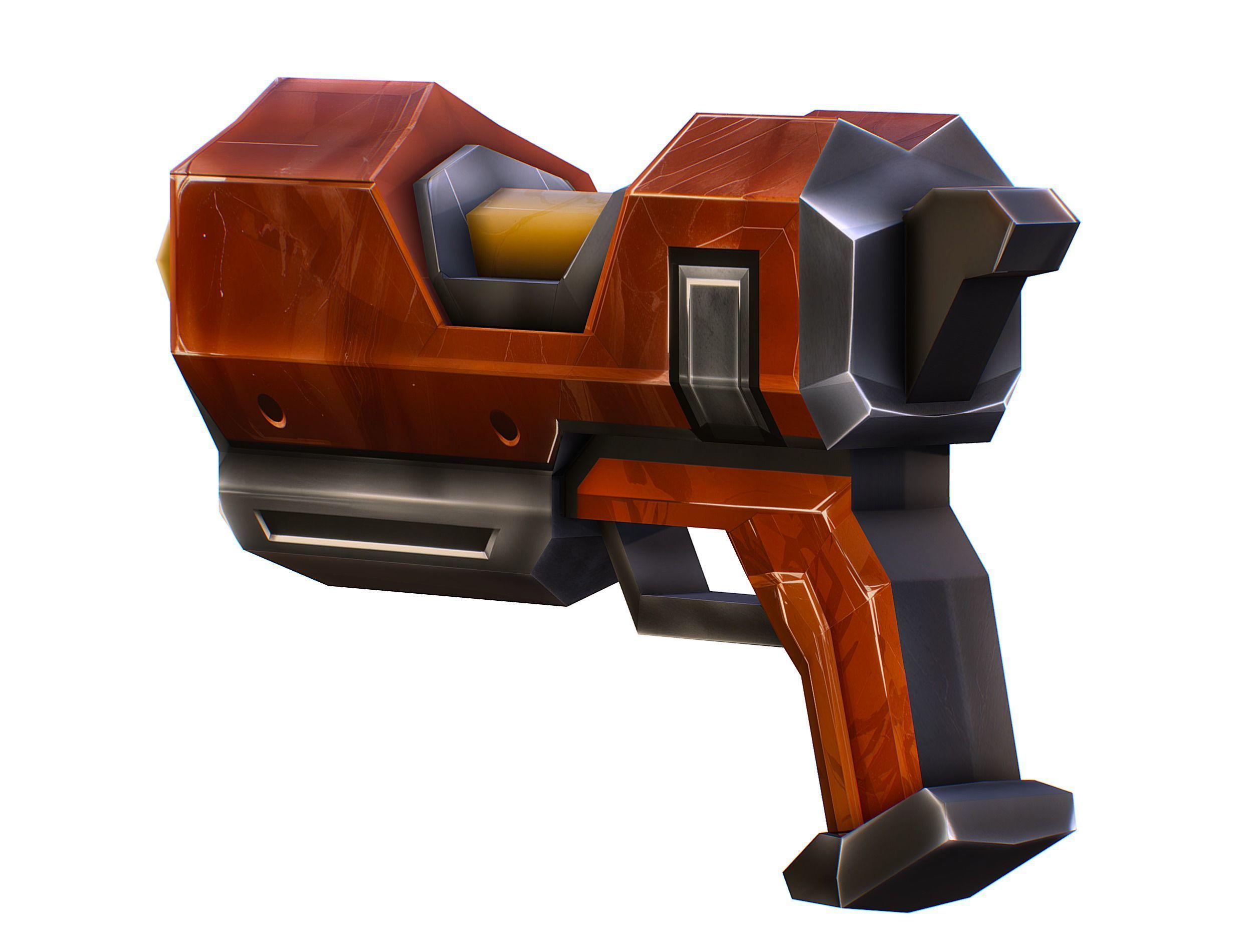 Cartoon Sci-Fi Cyborg Drone Heavy Machine Gunner Low-poly 3D model_42