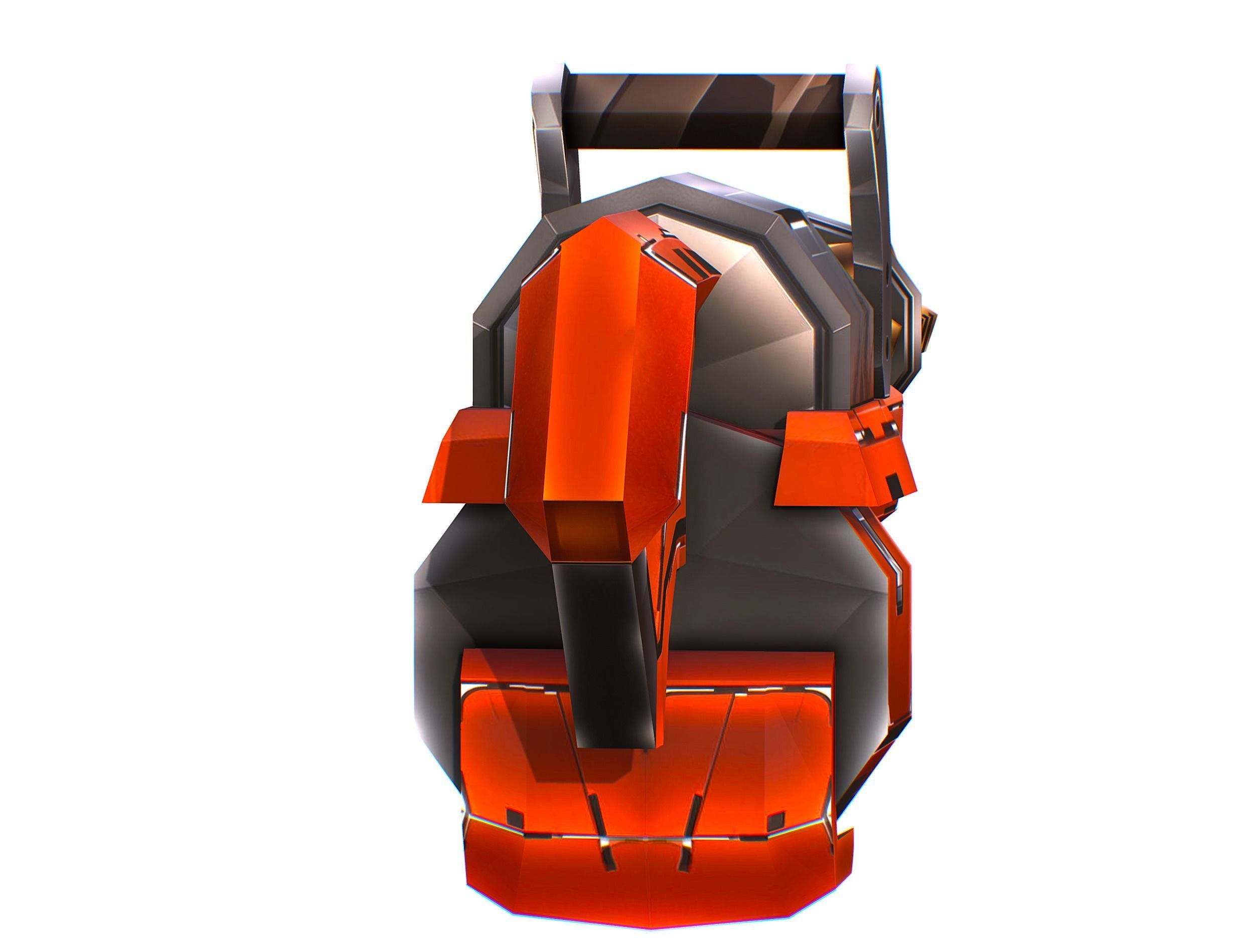 Cartoon Sci-Fi Cyborg Drone Heavy Machine Gunner Low-poly 3D model_67