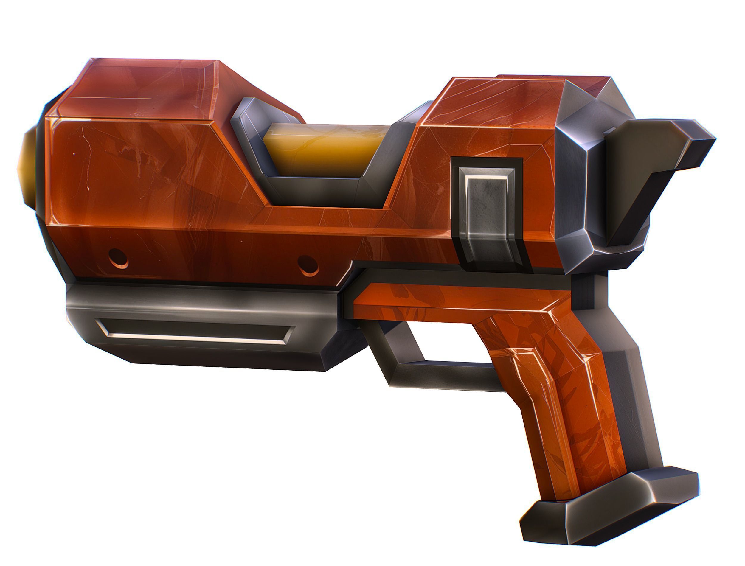 Cartoon Sci-Fi Cyborg Drone Heavy Machine Gunner Low-poly 3D model_41