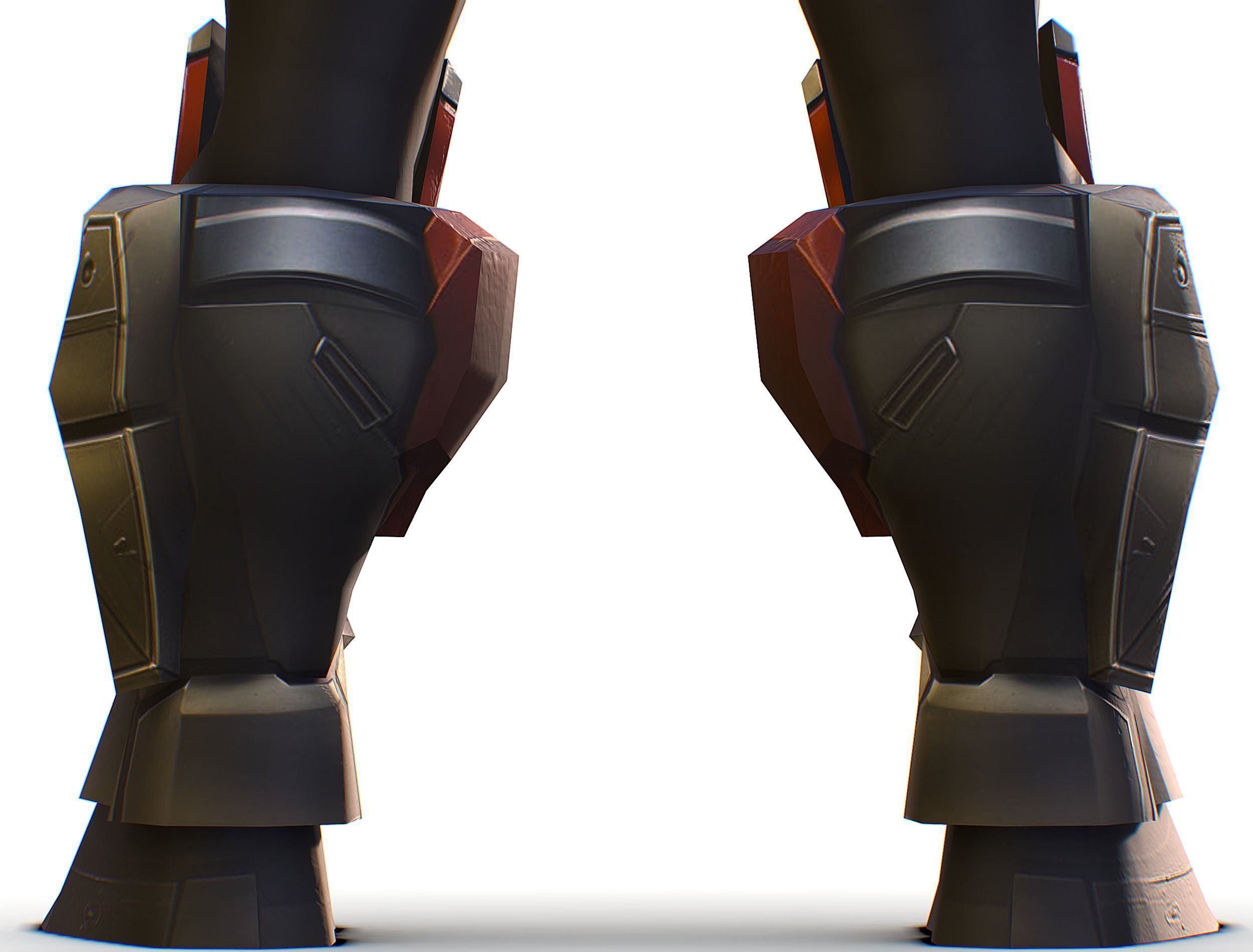 Cartoon Sci-Fi Cyborg Drone Heavy Machine Gunner Low-poly 3D model_30