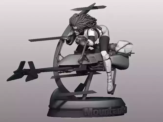 Starwars pin-up style scout trooper biker 3D print model