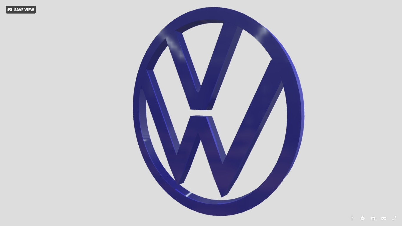 Volkswagen car 3D Logo Design Realistic Red 3D model Low-poly 3D model_6