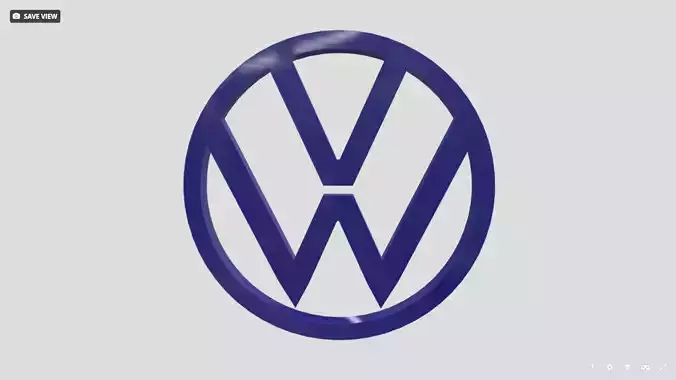 Volkswagen car 3D Logo Design Realistic Red  3D model