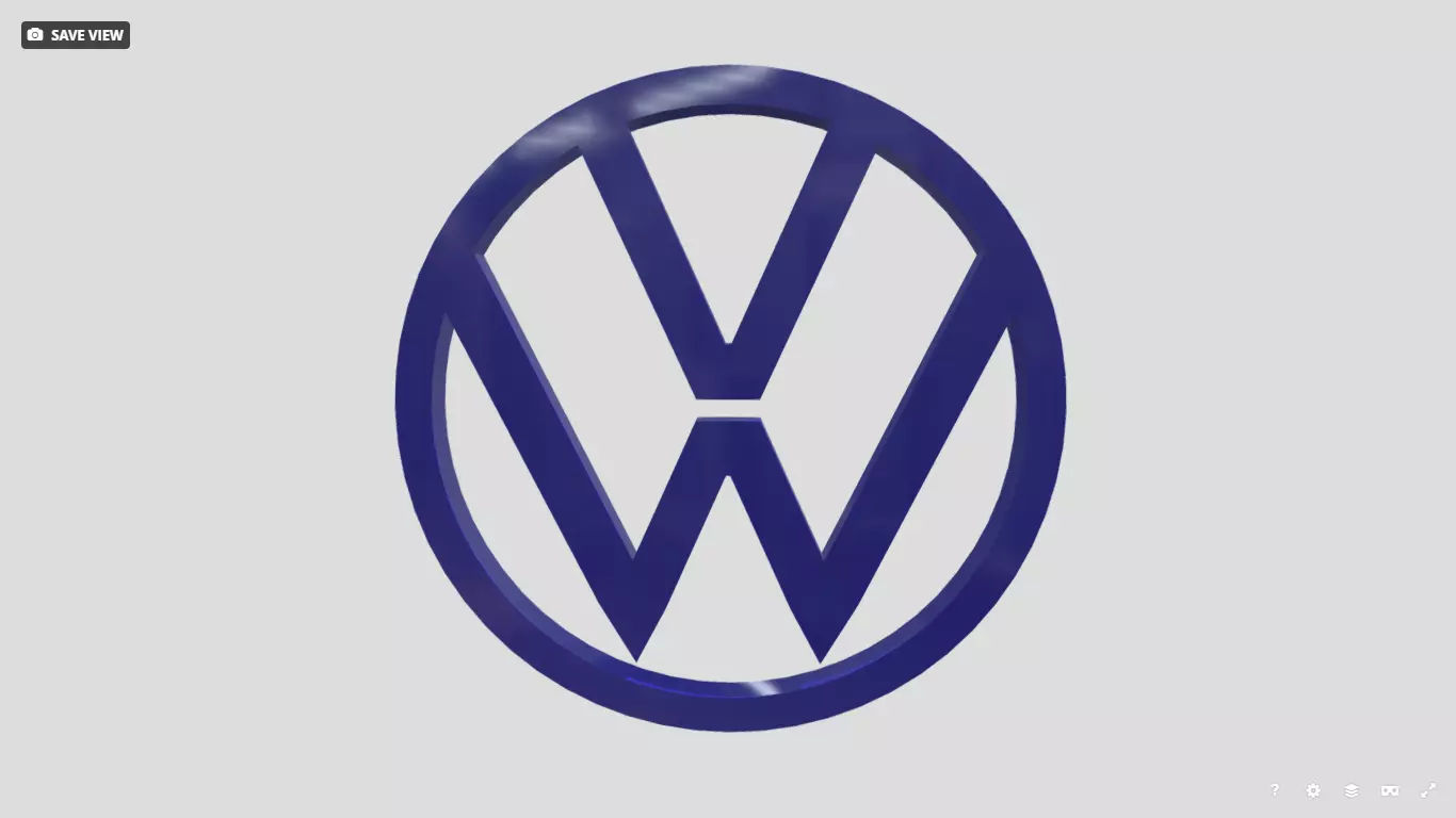 Volkswagen car 3D Logo Design Realistic Red 3D model Low-poly 3D model_0