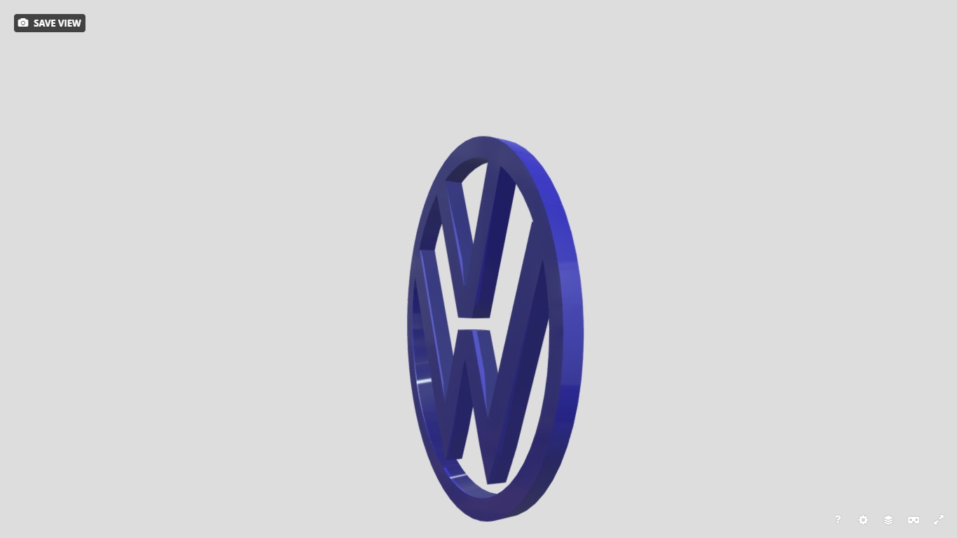 Volkswagen car 3D Logo Design Realistic Red 3D model Low-poly 3D model_1
