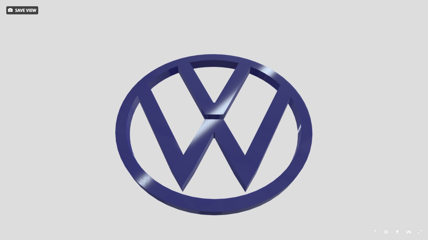 Volkswagen car 3D Logo Design Realistic Red 3D model Low-poly 3D model_3