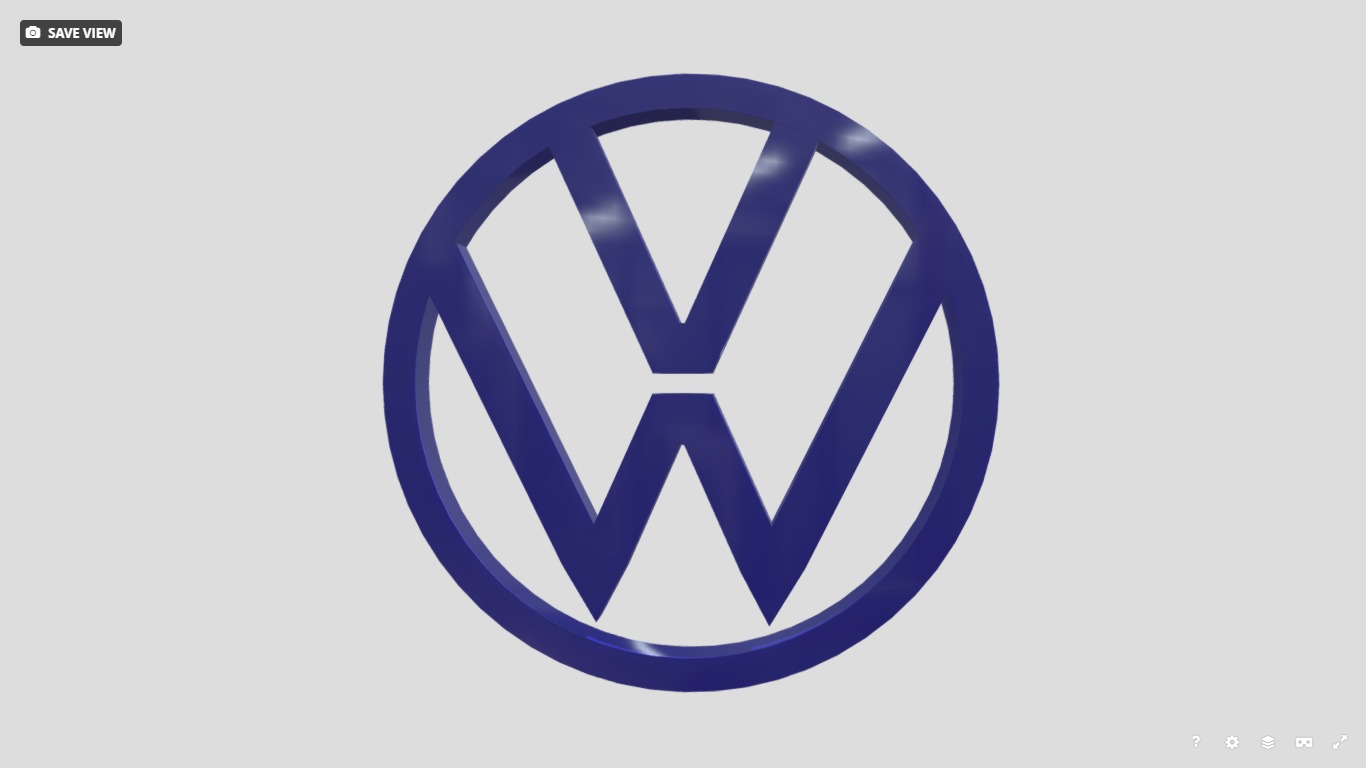 Volkswagen car 3D Logo Design Realistic Red 3D model Low-poly 3D model_2