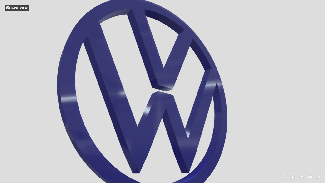 Volkswagen car 3D Logo Design Realistic Red 3D model Low-poly 3D model_4