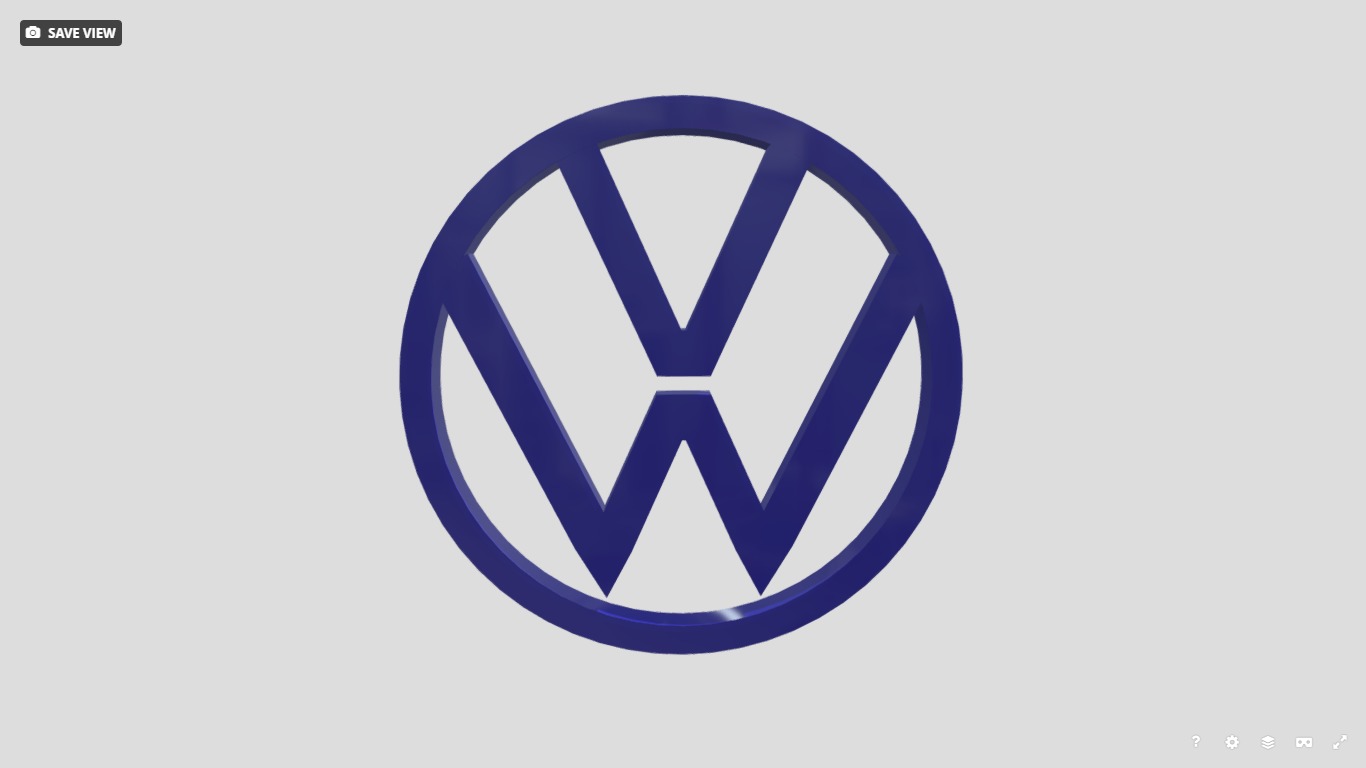 Volkswagen car 3D Logo Design Realistic Red 3D model Low-poly 3D model_5