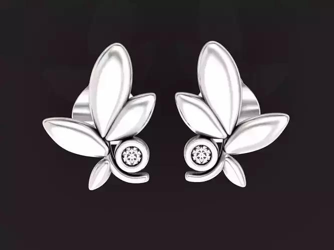 stud searrings leaf 1387