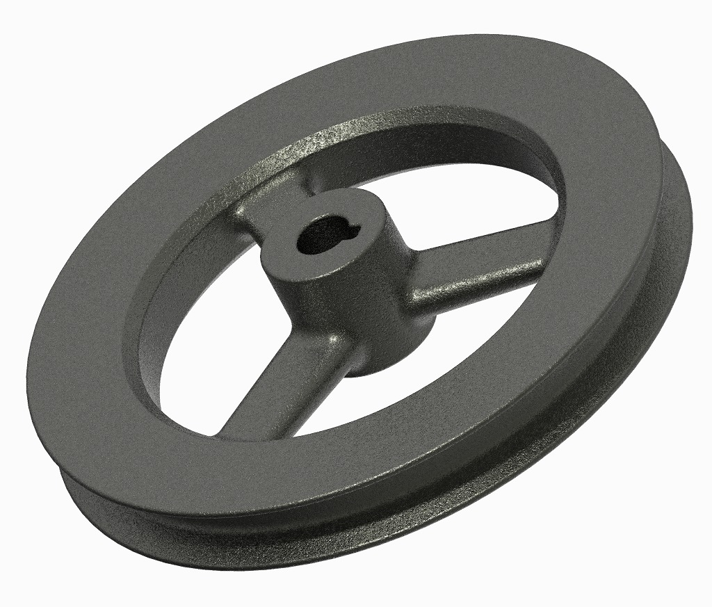 Cast Iron Pulley 3D print model_1