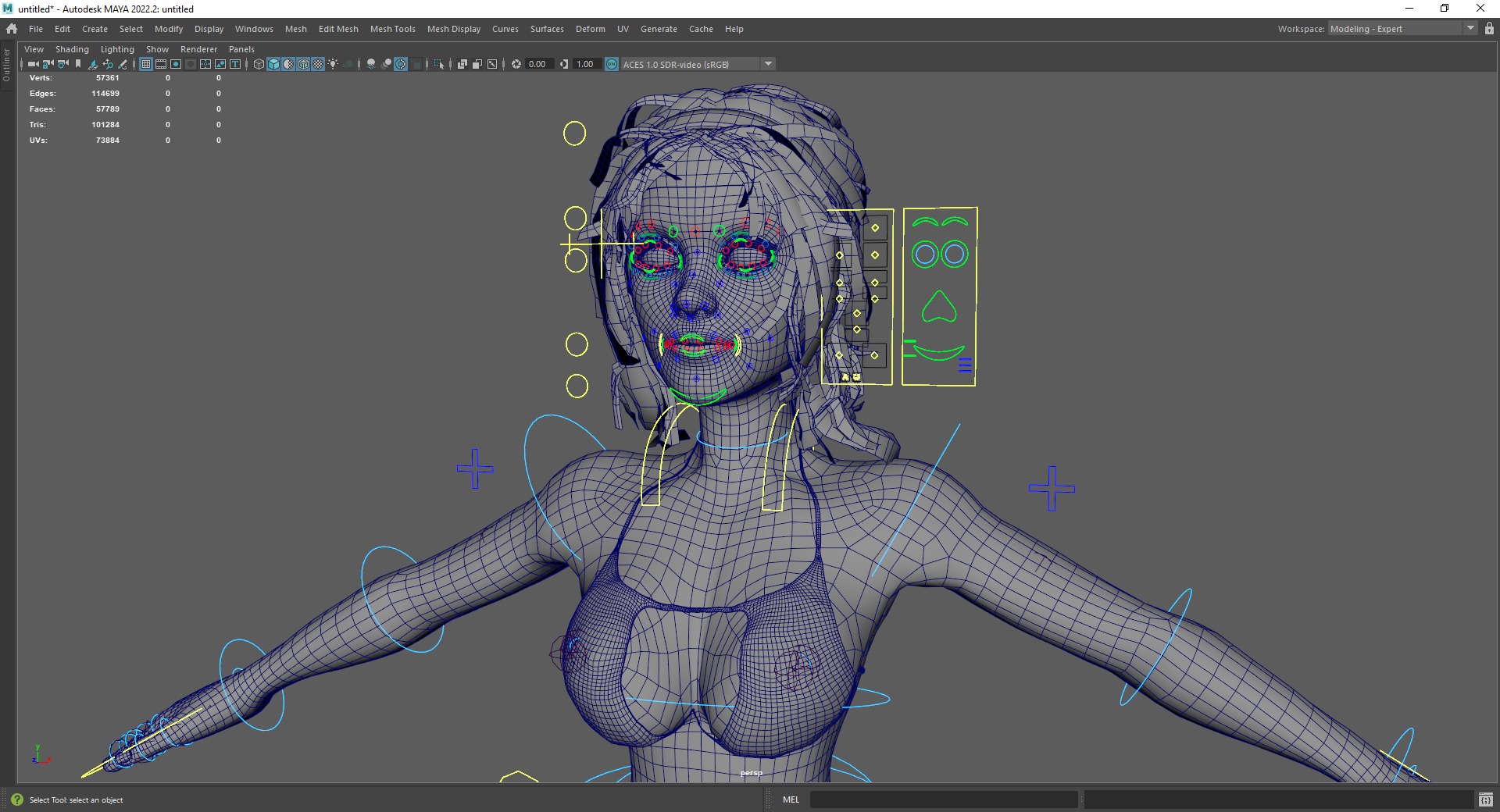 Stylized cartoon woman in bikini Low-poly 3D model_25