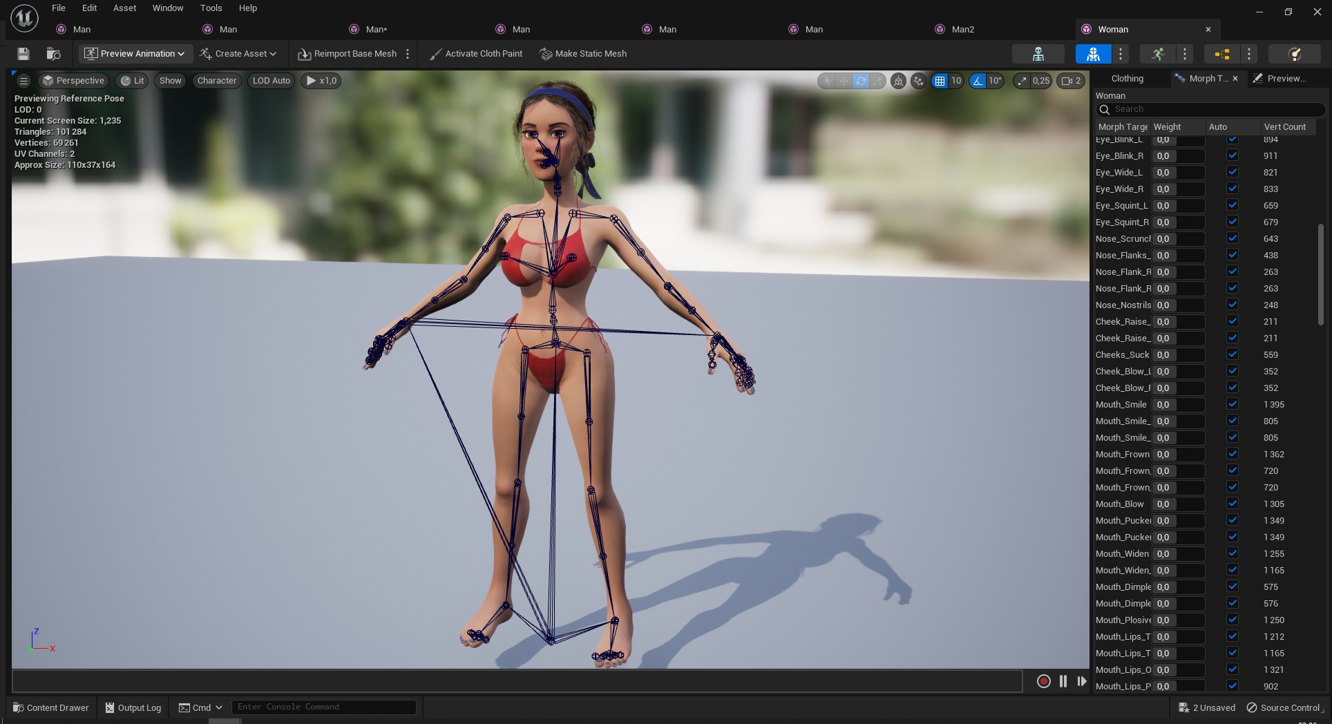 Stylized cartoon woman in bikini Low-poly 3D model_28