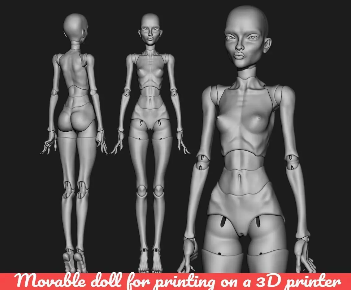 Carolina 3D BJD model Bjd doll for 3d printing 3D model