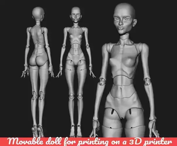 Carolina 3D BJD model Bjd doll for 3d printing