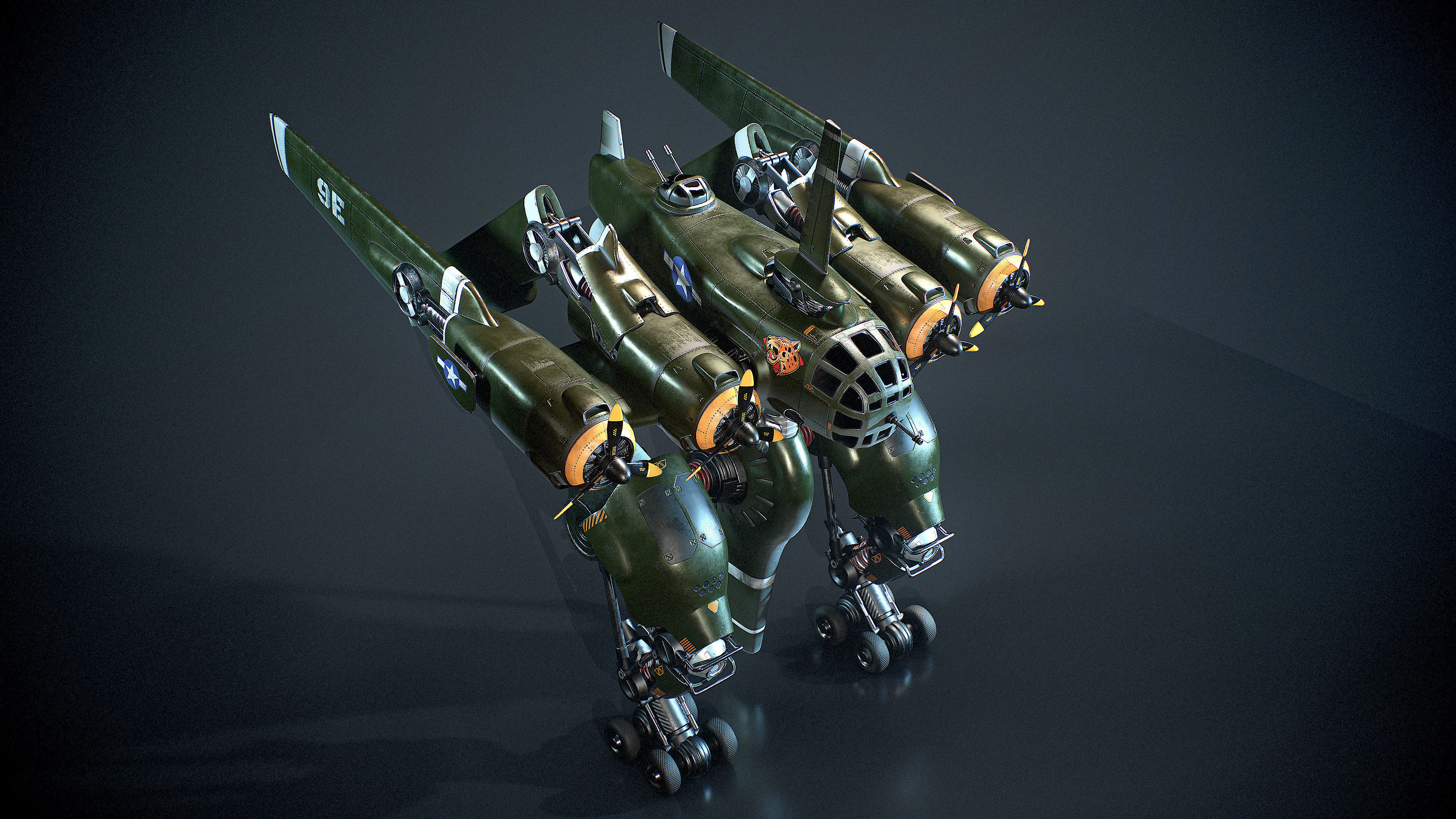 Mecha B-24 Liberator 3D model_4