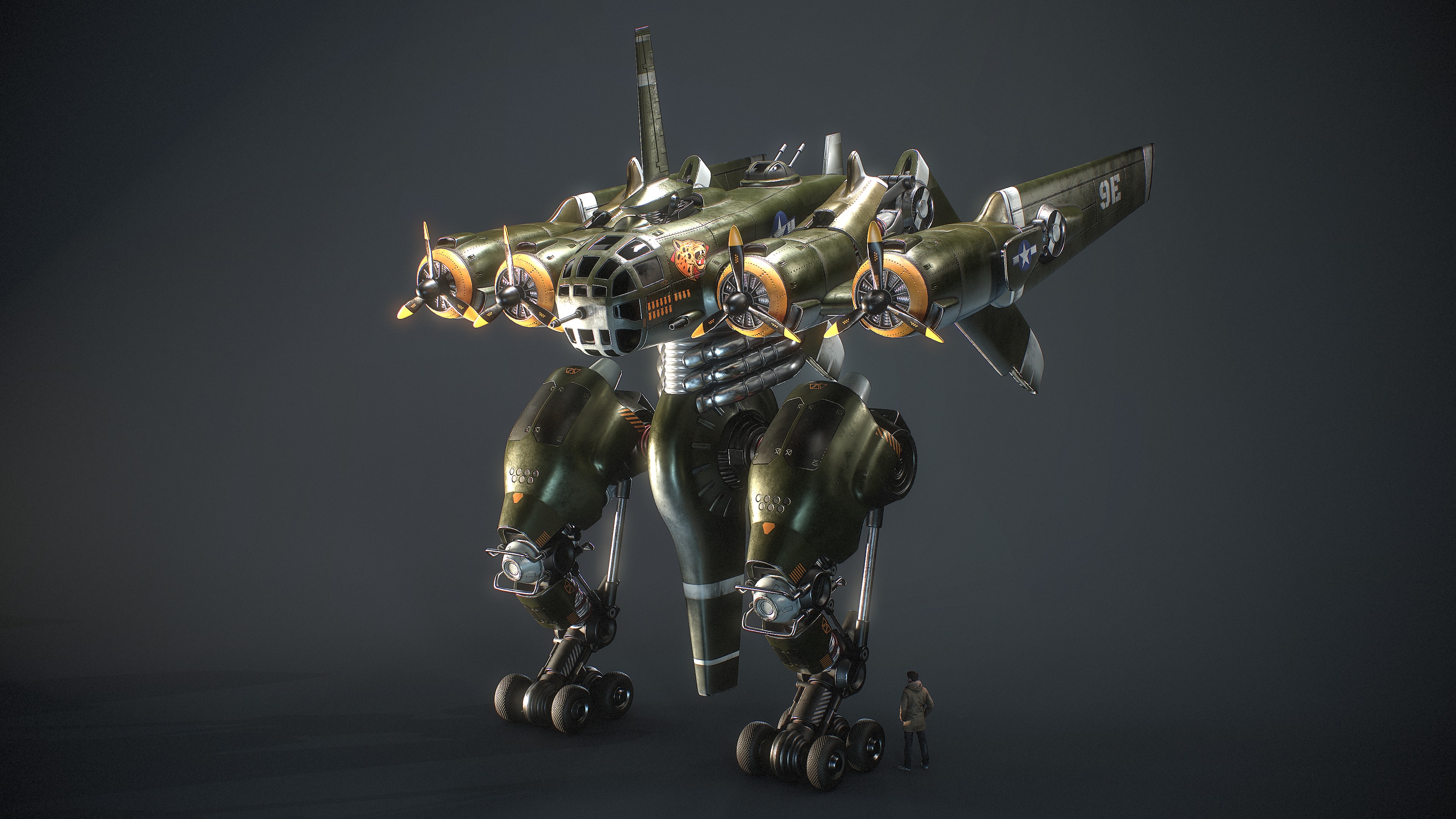 Mecha B-24 Liberator 3D model_3