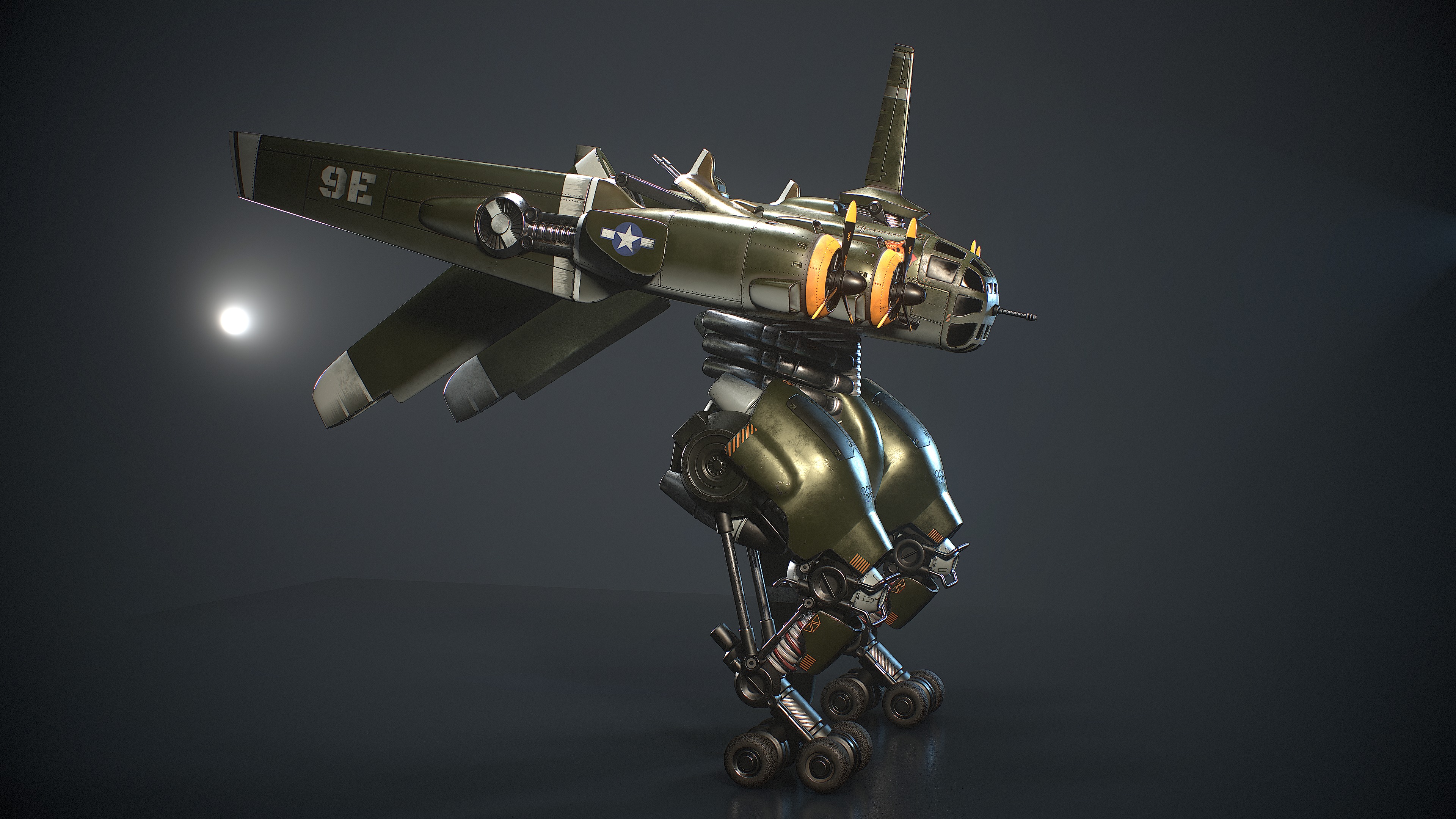 Mecha B-24 Liberator 3D model_8