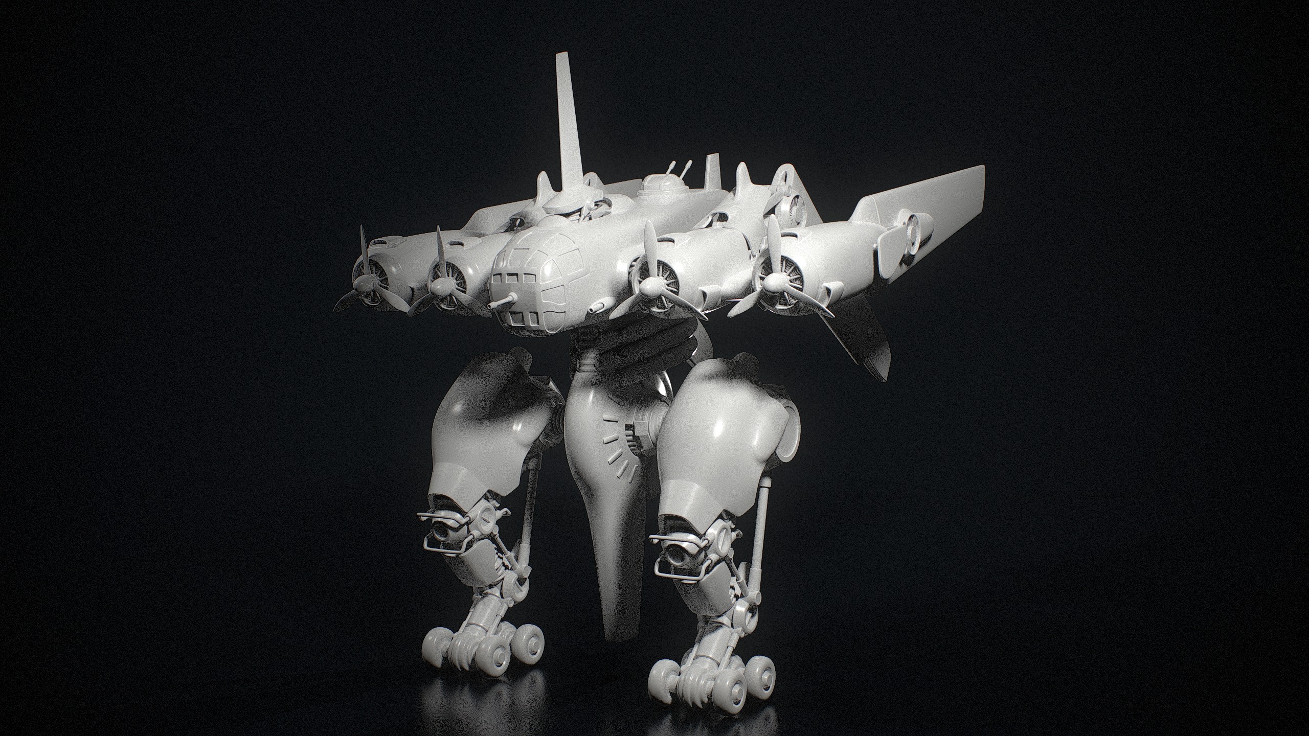 Mecha B-24 Liberator 3D model_15