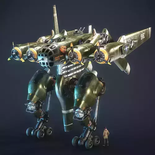 Mecha B-24 Liberator 3D model