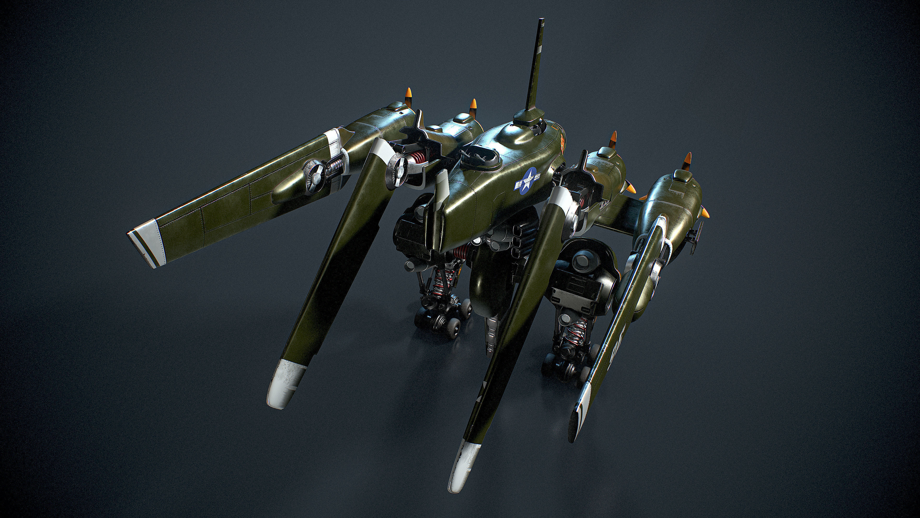 Mecha B-24 Liberator 3D model_9