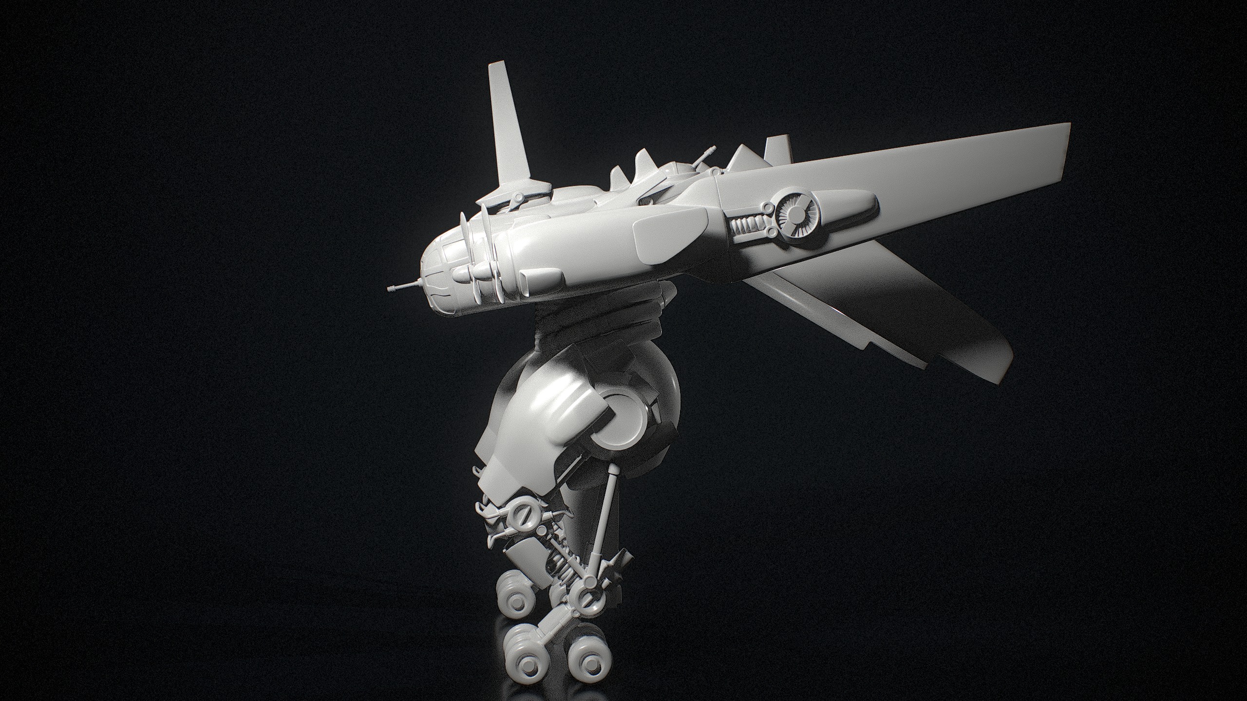 Mecha B-24 Liberator 3D model_16