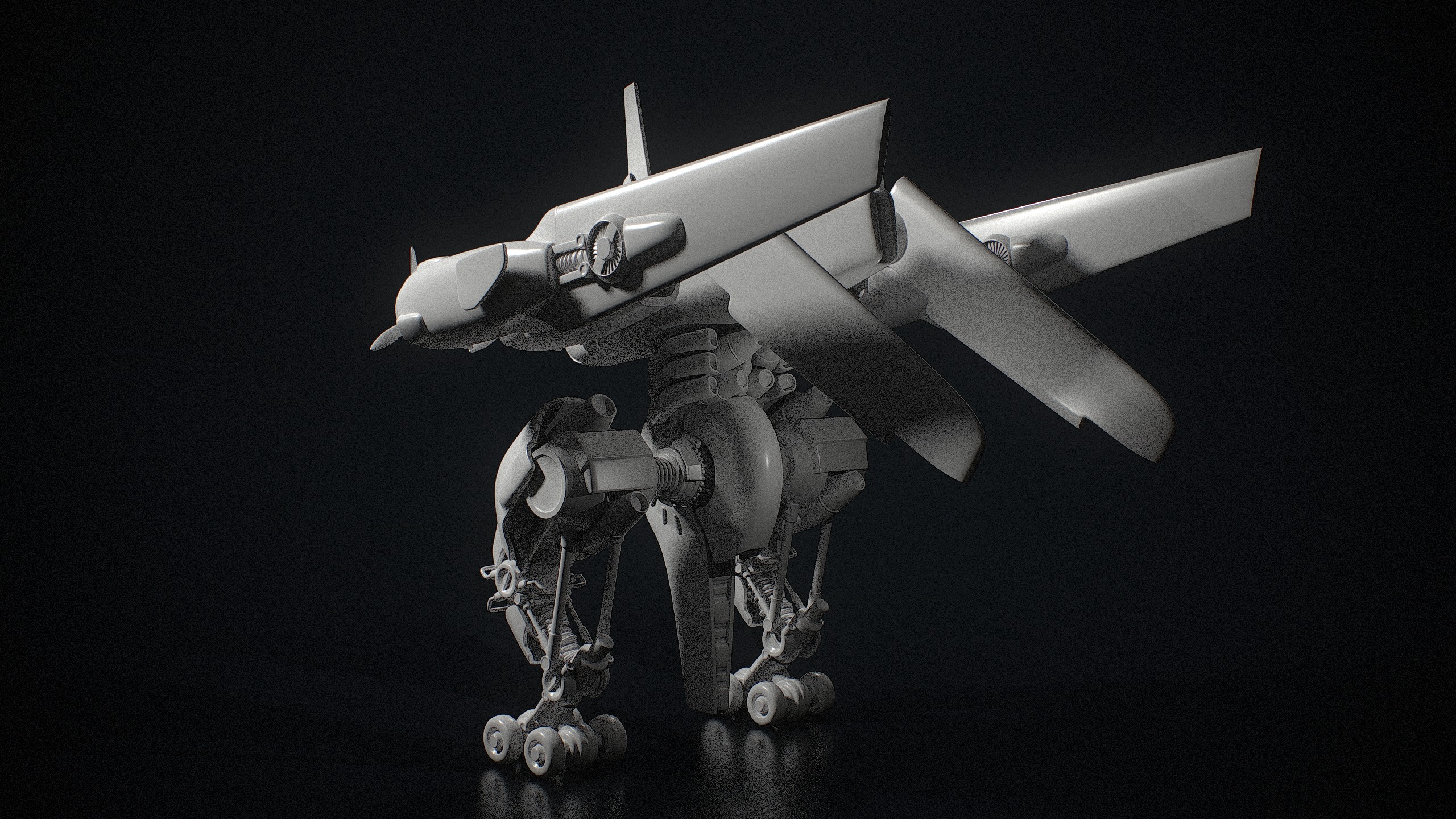 Mecha B-24 Liberator 3D model_17