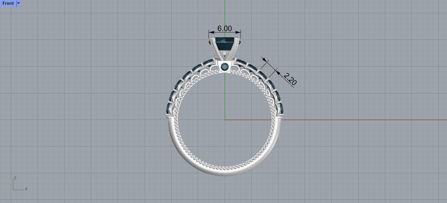 Women solitaire Engagement Ring 3d print model 3D print model_11