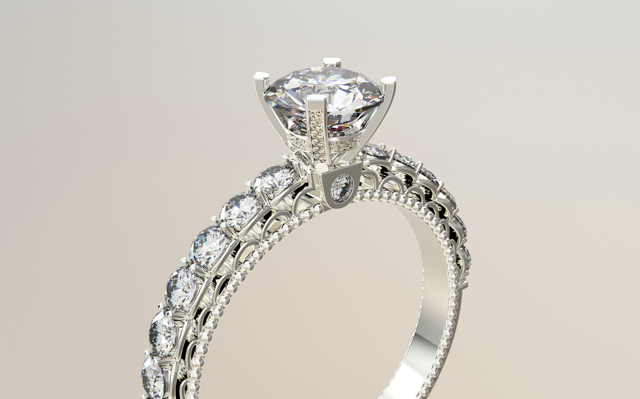 Women solitaire Engagement Ring 3d print model 3D print model_3