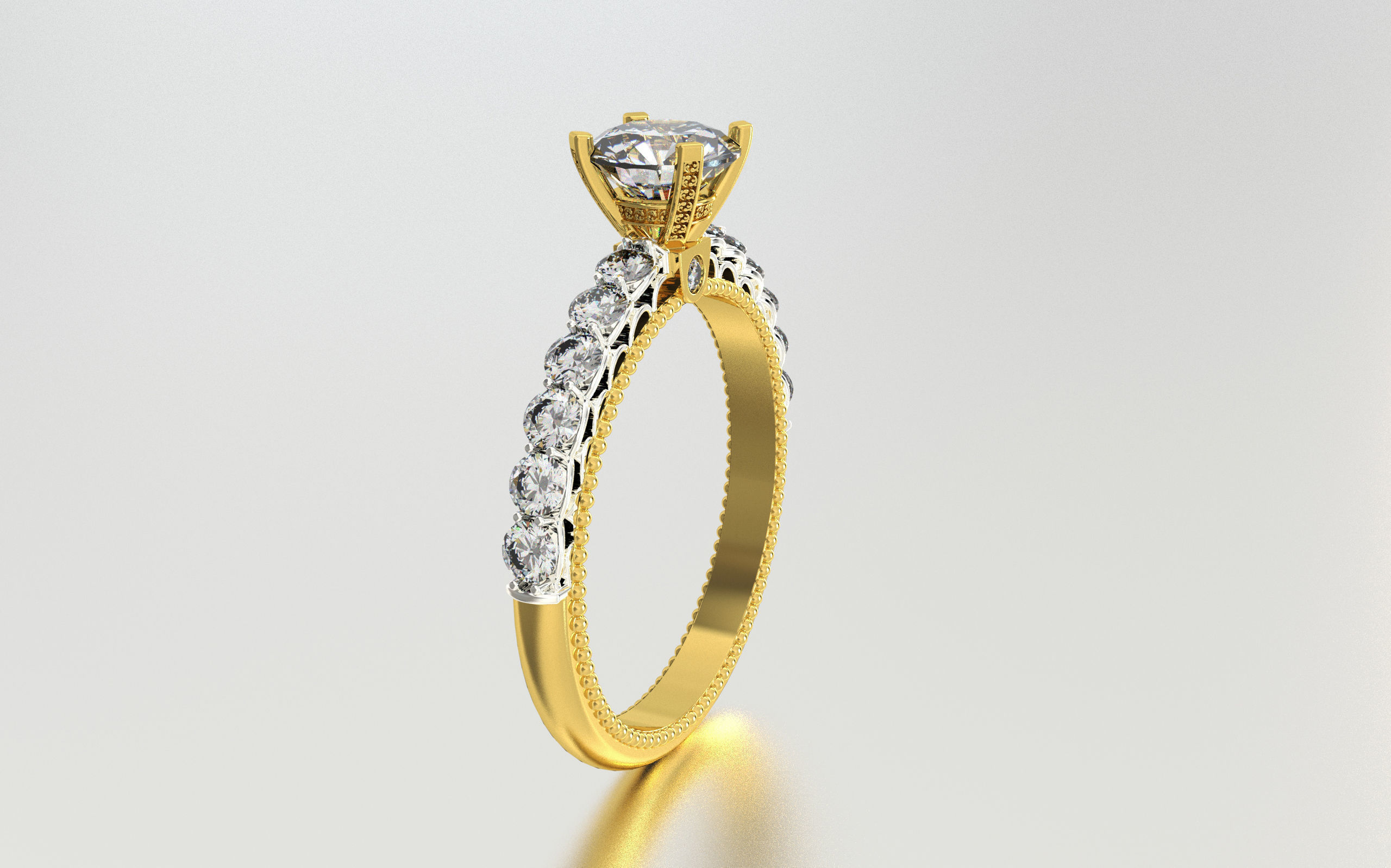 Women solitaire Engagement Ring 3d print model 3D print model_5