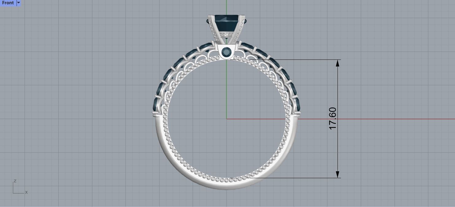 Women solitaire Engagement Ring 3d print model 3D print model_9