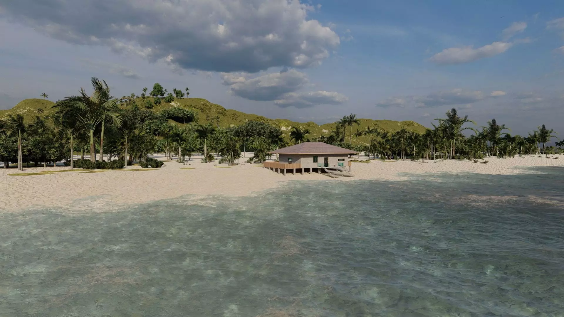 Beach Casa Scene-villa-modern house 3D model_19