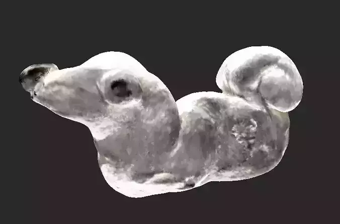 3D Scan of Silver Clay Abstract Squirrel Sculpture