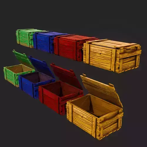 LowPoly Fantasy Stylized Treasure Chest Set