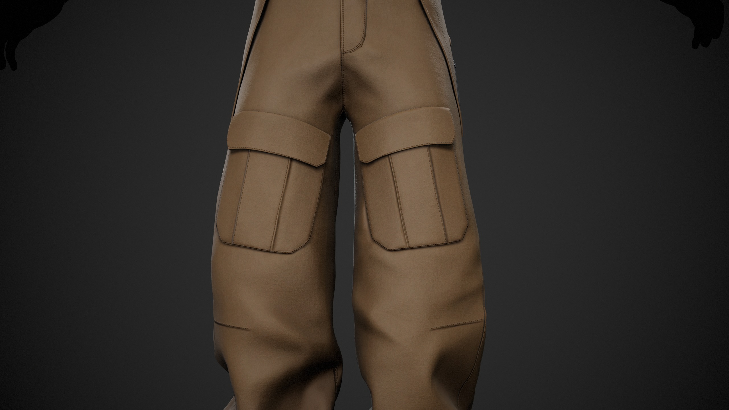 Brown Snowboard Pants Style 3 Low-poly 3D model_10
