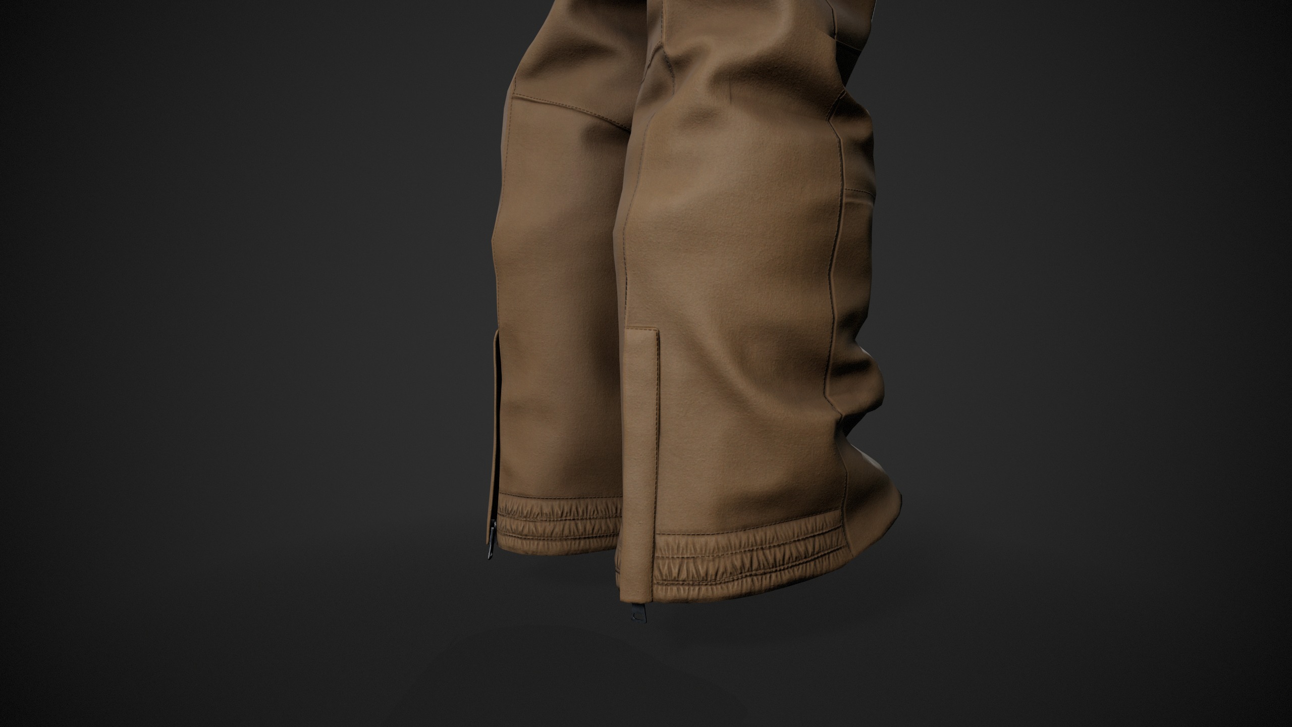 Brown Snowboard Pants Style 3 Low-poly 3D model_8