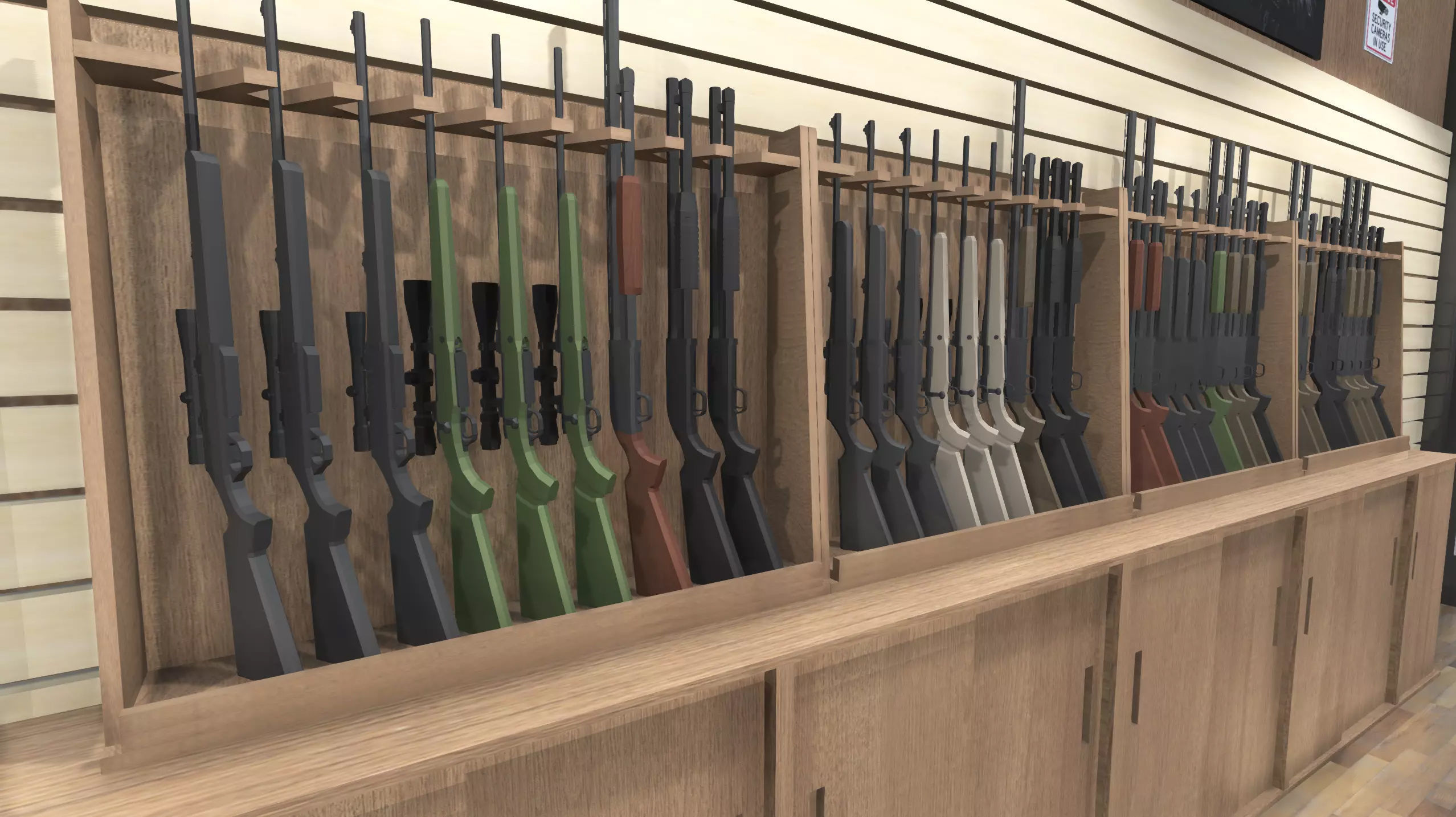 Gun shop Low-poly 3D model_11