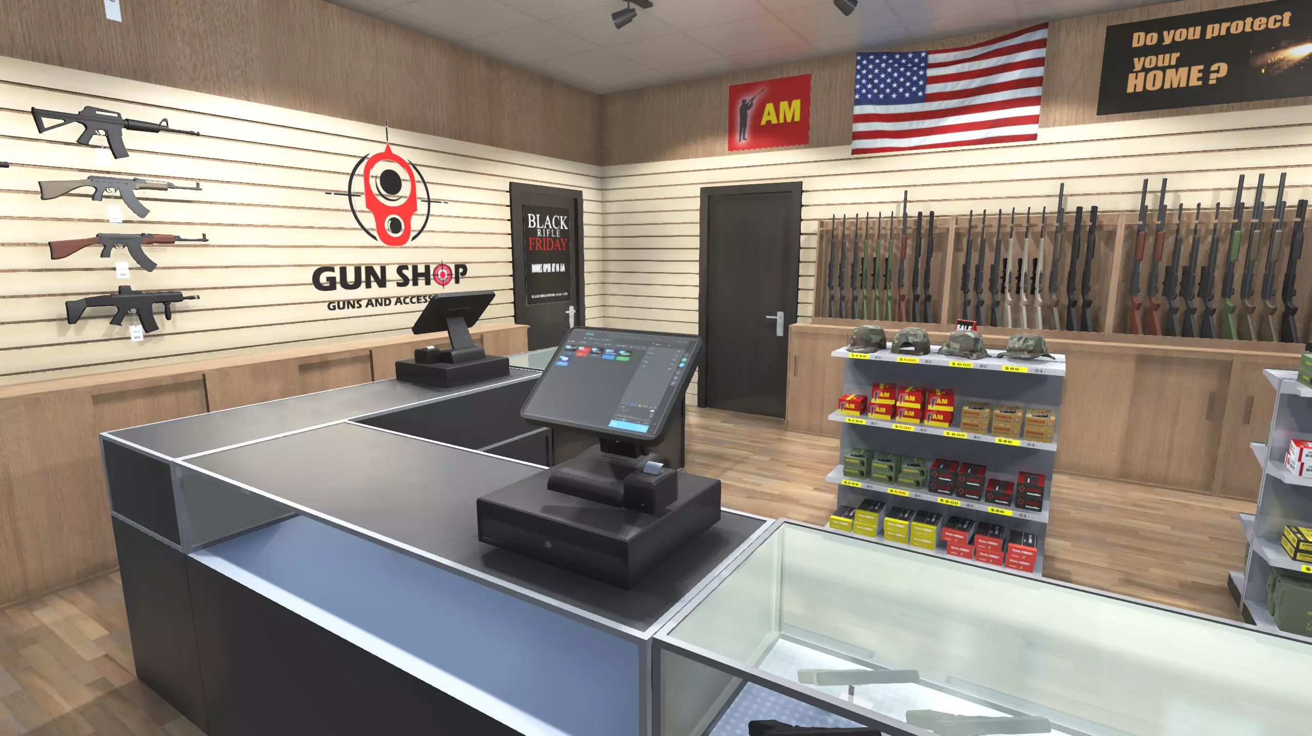 Gun shop Low-poly 3D model_5